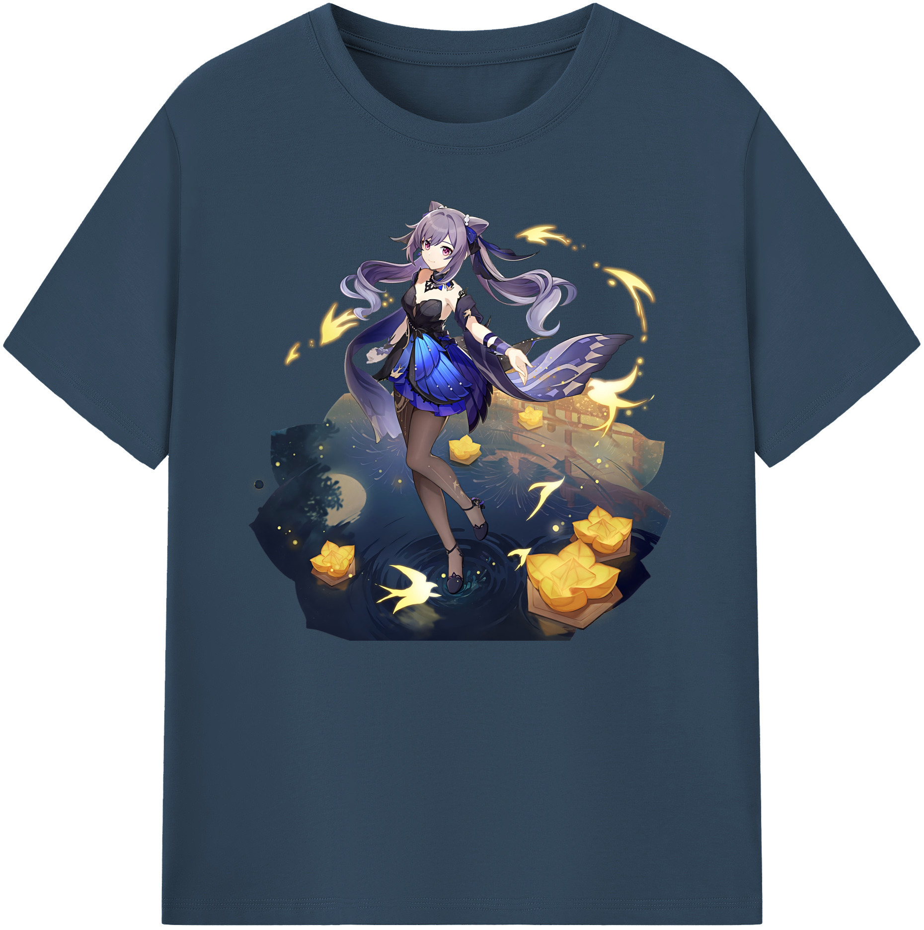 げんし神 刻晴 こくせい genshin Kokusei 綿100％ メンズ半袖Tシャツ｜肌触りやわらか＆通気性