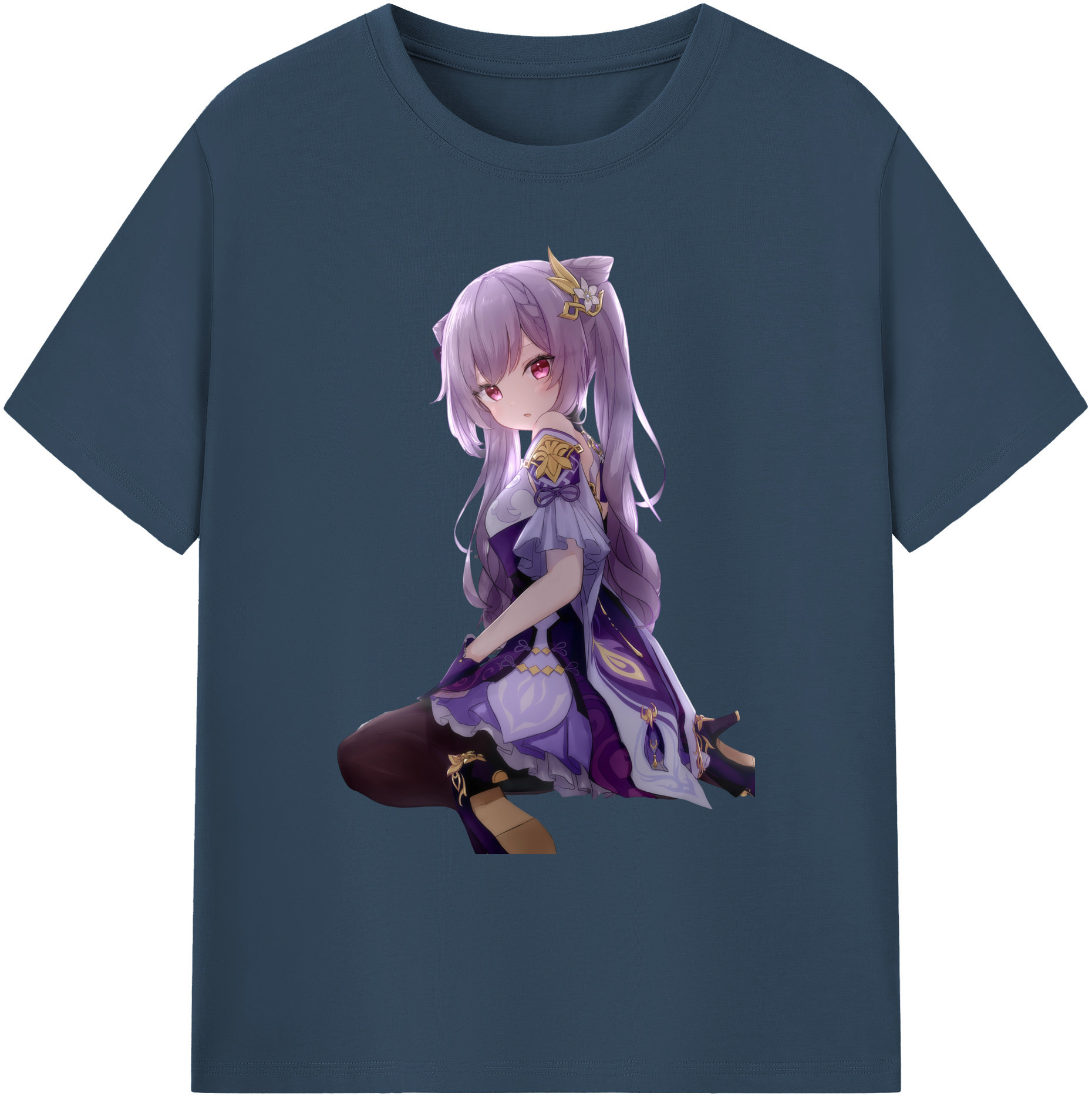 げんし神 刻晴 こくせい genshin Kokusei 綿100％ メンズ半袖Tシャツ｜肌触りやわらか＆通気性