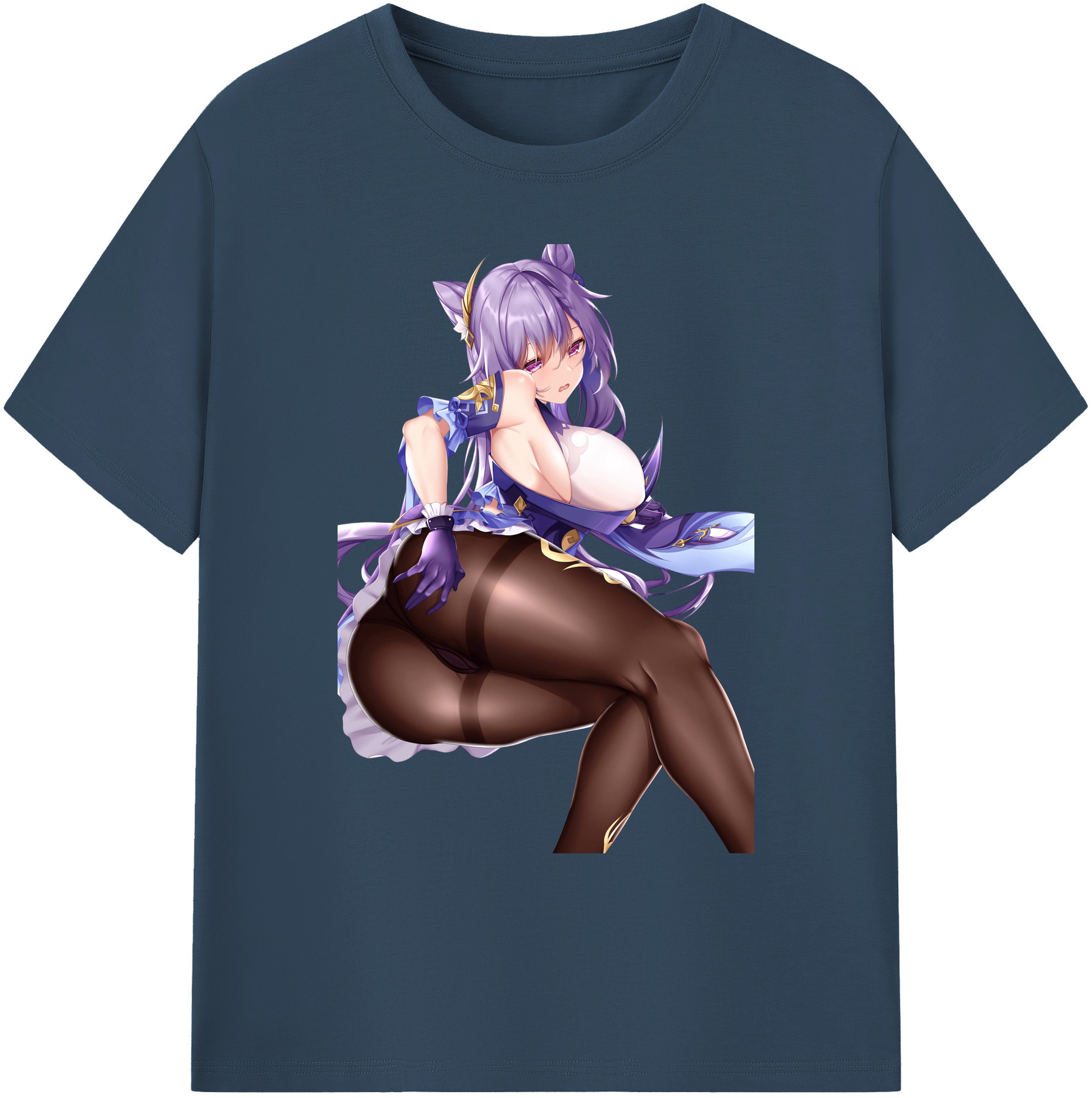 げんし神 刻晴 こくせい genshin Kokusei 綿100％ メンズ半袖Tシャツ｜肌触りやわらか＆通気性