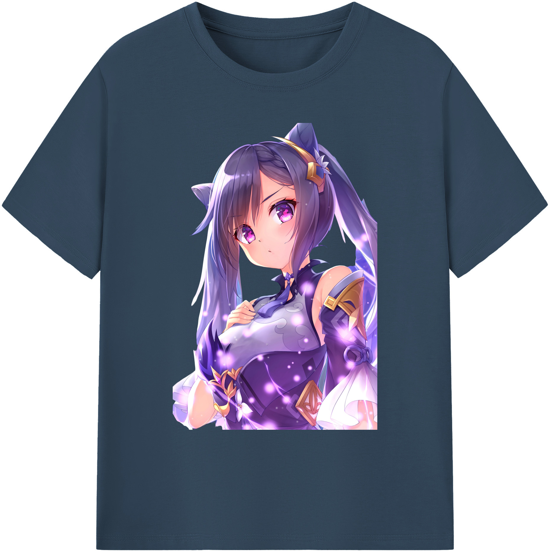 げんし神 刻晴 こくせい genshin Kokusei 綿100％ メンズ半袖Tシャツ｜肌触りやわらか＆通気性