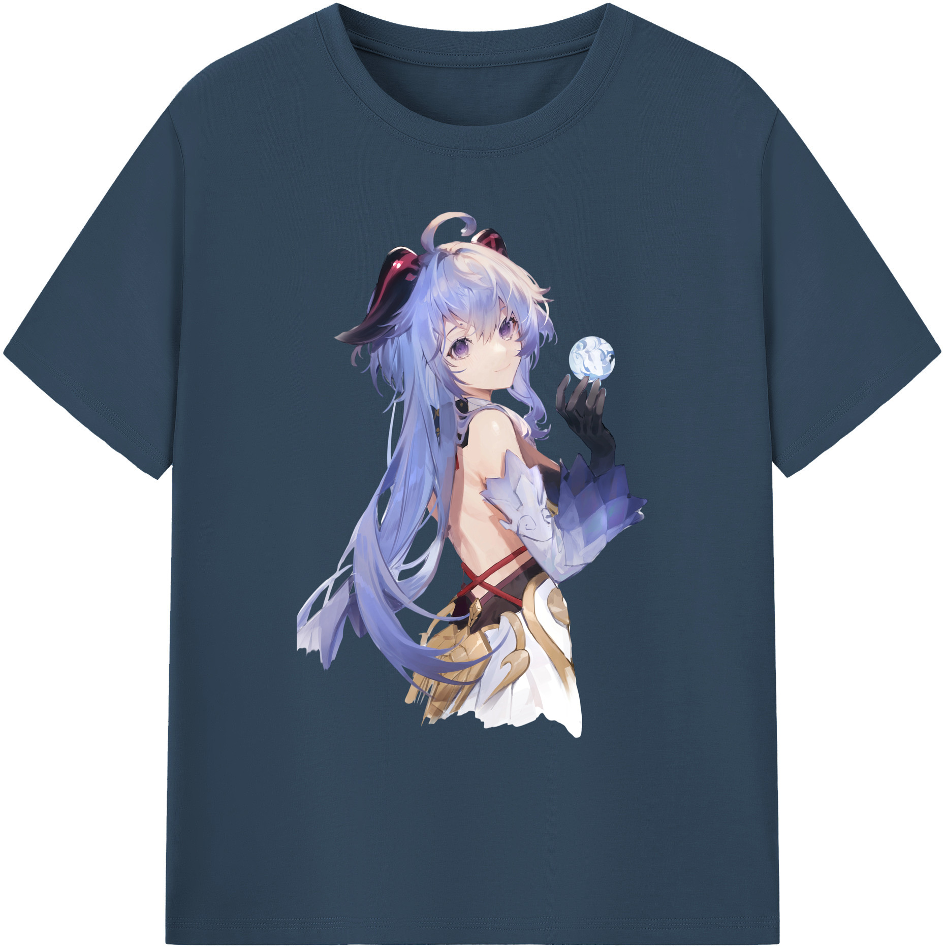 げんし神 甘雨 かんう genshin Ganyu 綿100％ メンズ半袖Tシャツ｜肌触りやわらか＆通気性
