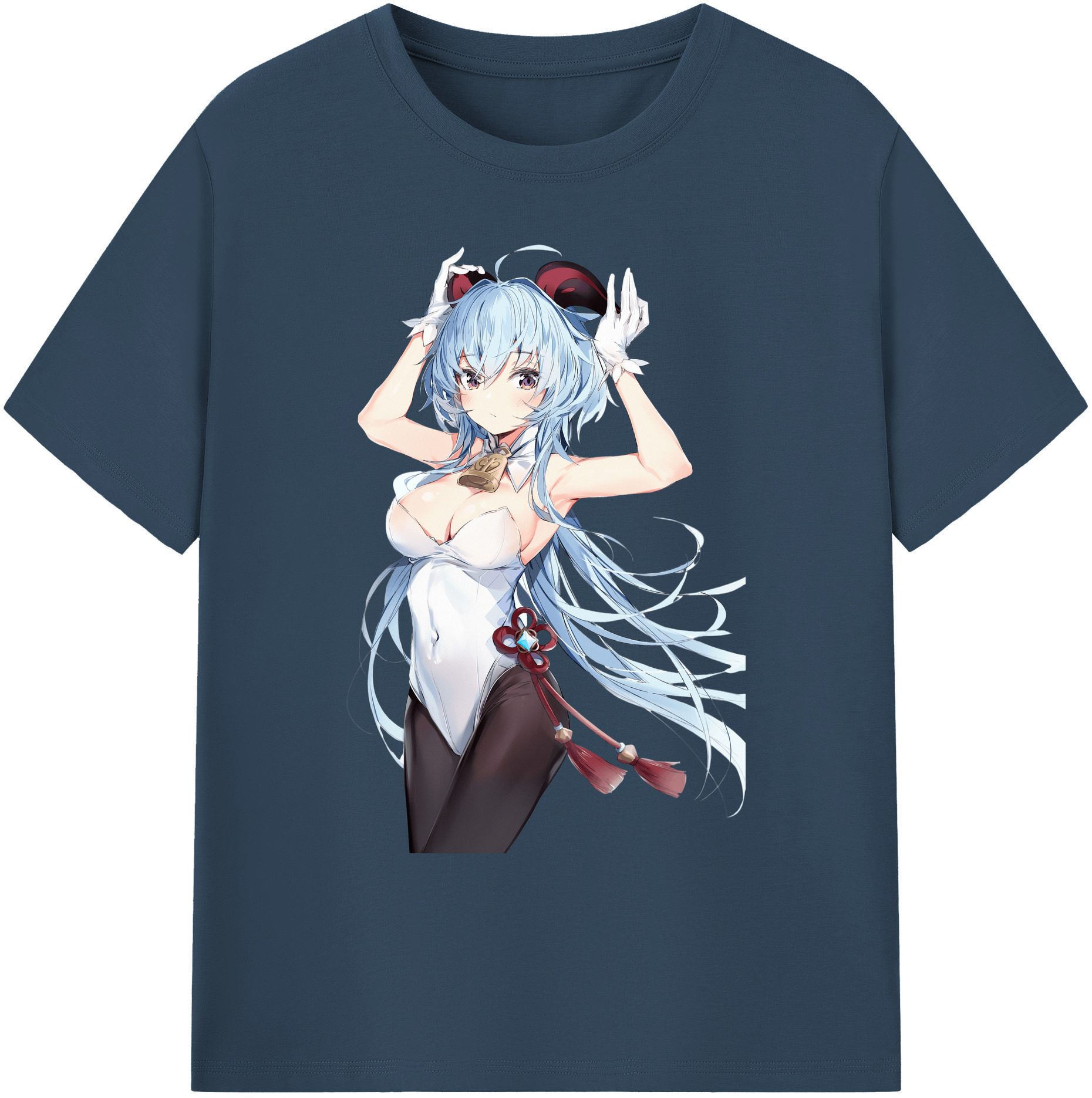 げんし神 甘雨 かんう genshin Ganyu 綿100％ メンズ半袖Tシャツ｜肌触りやわらか＆通気性