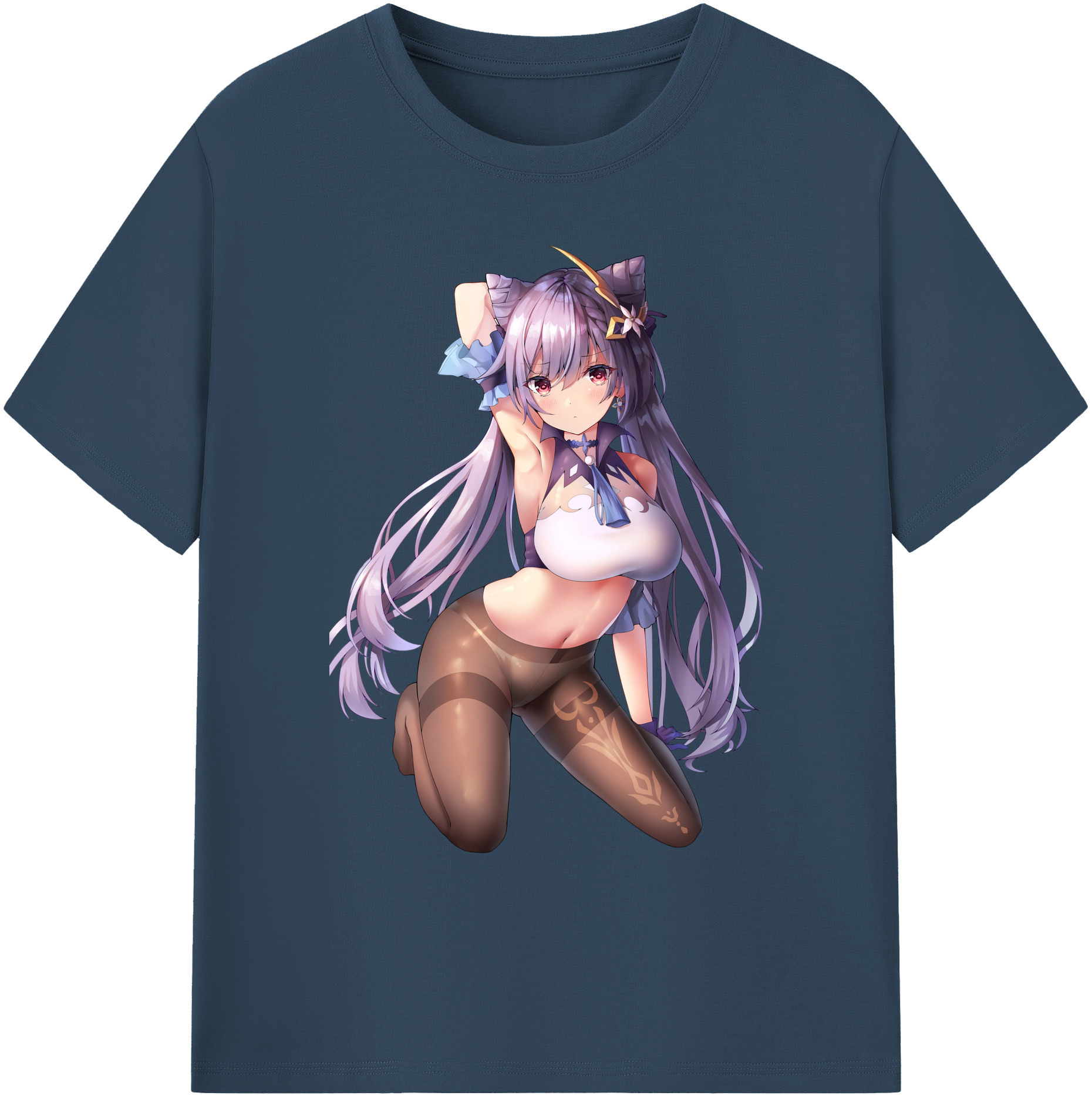 げんし神 刻晴 こくせい genshin Kokusei 綿100％ メンズ半袖Tシャツ｜肌触りやわらか＆通気性