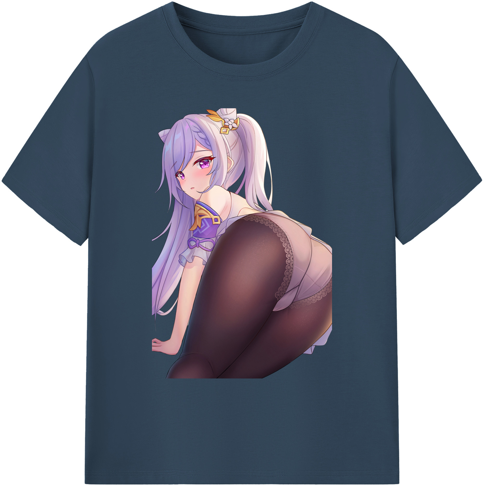 げんし神 刻晴 こくせい genshin Kokusei 綿100％ メンズ半袖Tシャツ｜肌触りやわらか＆通気性