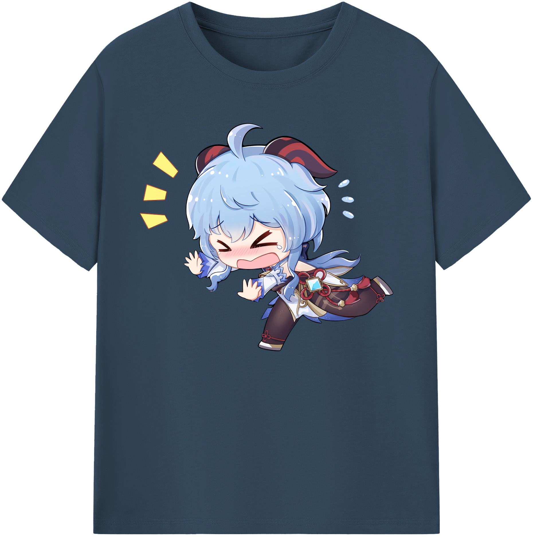 げんし神 甘雨 かんう genshin Ganyu 綿100％ メンズ半袖Tシャツ｜肌触りやわらか＆通気性
