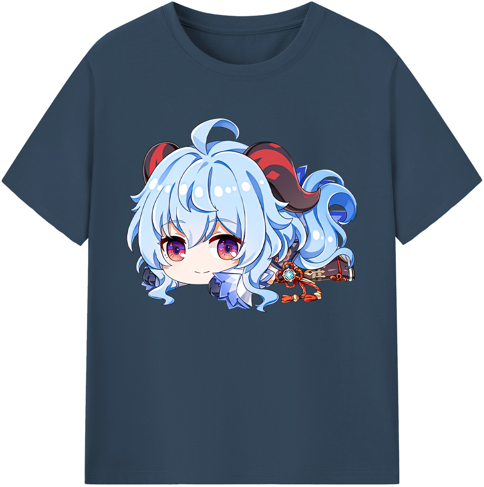 げんし神 甘雨 かんう genshin Ganyu 綿100％ メンズ半袖Tシャツ｜肌触りやわらか＆通気性