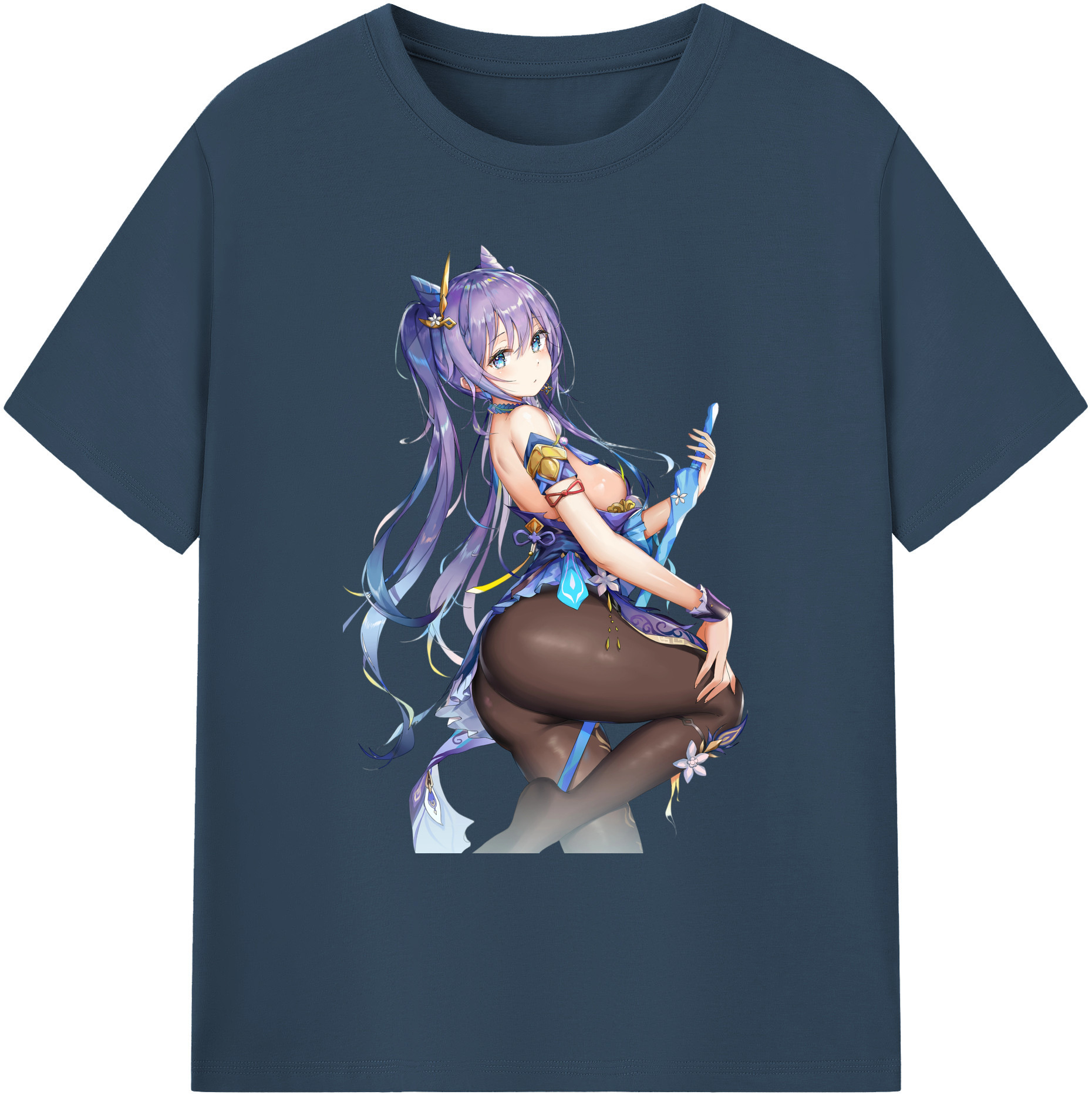 げんし神 刻晴 こくせい genshin Kokusei 綿100％ メンズ半袖Tシャツ｜肌触りやわらか＆通気性