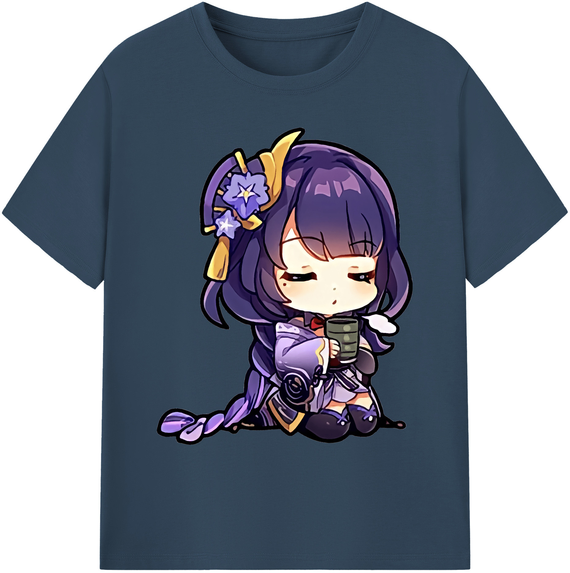 げんし神 雷電将軍 らいでんしょうぐん genshin Raiden Shogun 綿100％ メンズ半袖Tシャツ｜肌触りやわらか＆通気性