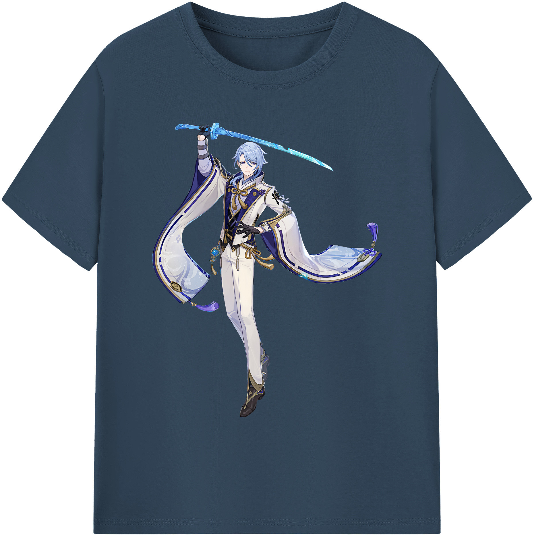 げんし神 神里綾人 かみさとあやと genshin Kamisato Ayato 綿100％ メンズ半袖Tシャツ｜肌触りやわらか＆通気性