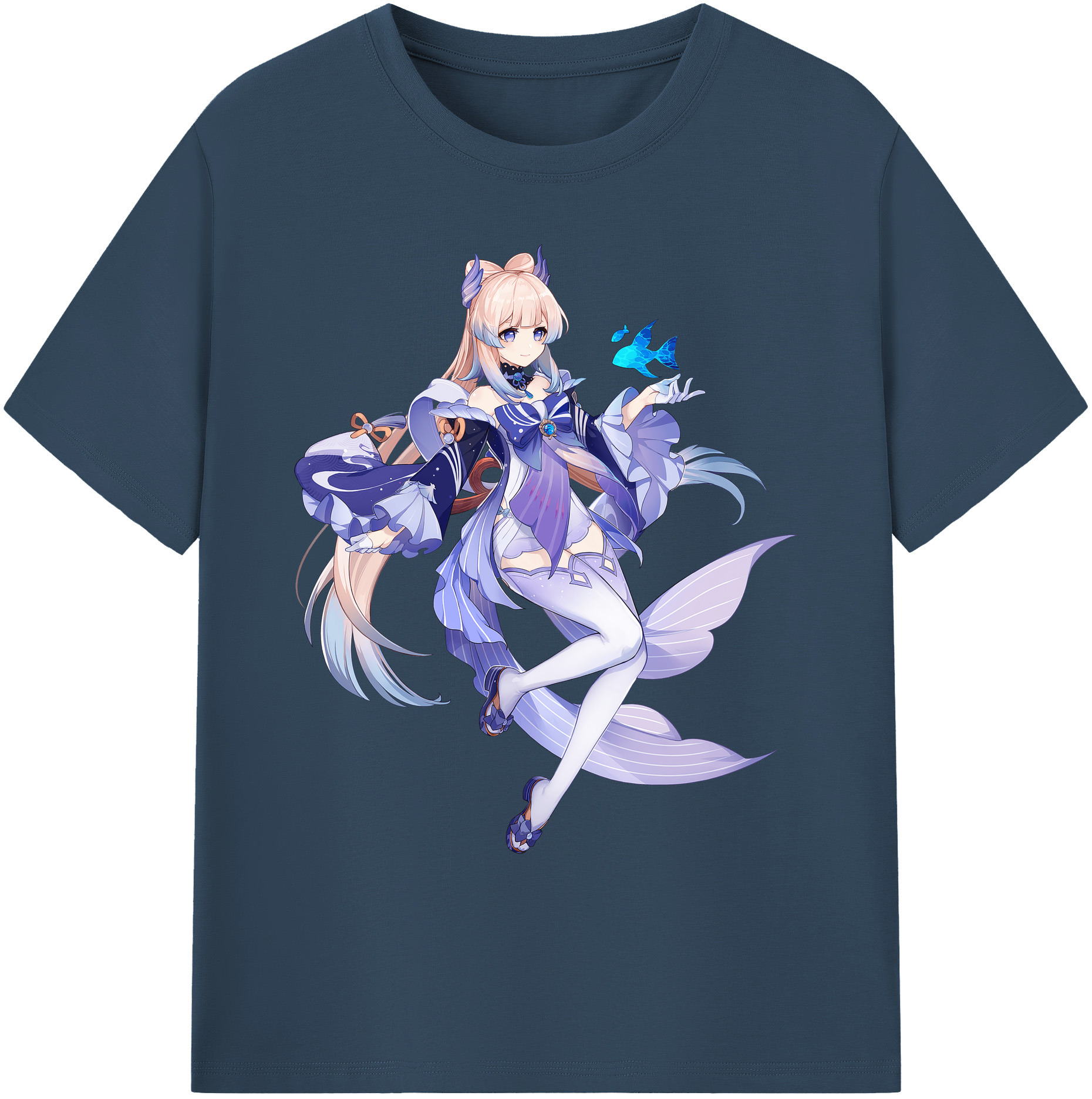 げんし神 珊瑚宮心海 サンゴノミヤ・ココミ genshin Sangonomiya Kokomi 綿100％ メンズ半袖Tシャツ｜肌触りやわらか＆通気性