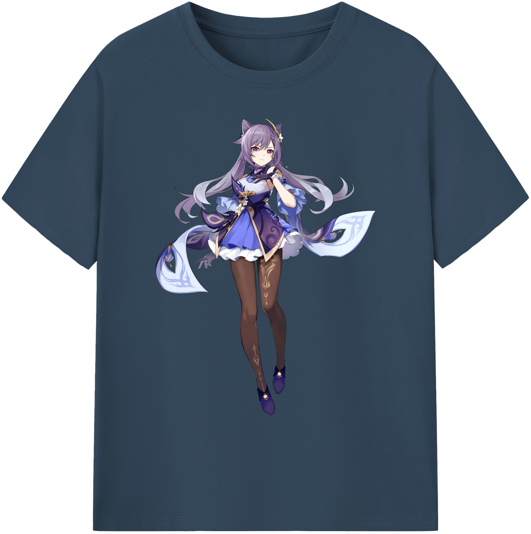 げんし神 刻晴 こくせい genshin Kokusei 綿100％ メンズ半袖Tシャツ｜肌触りやわらか＆通気性