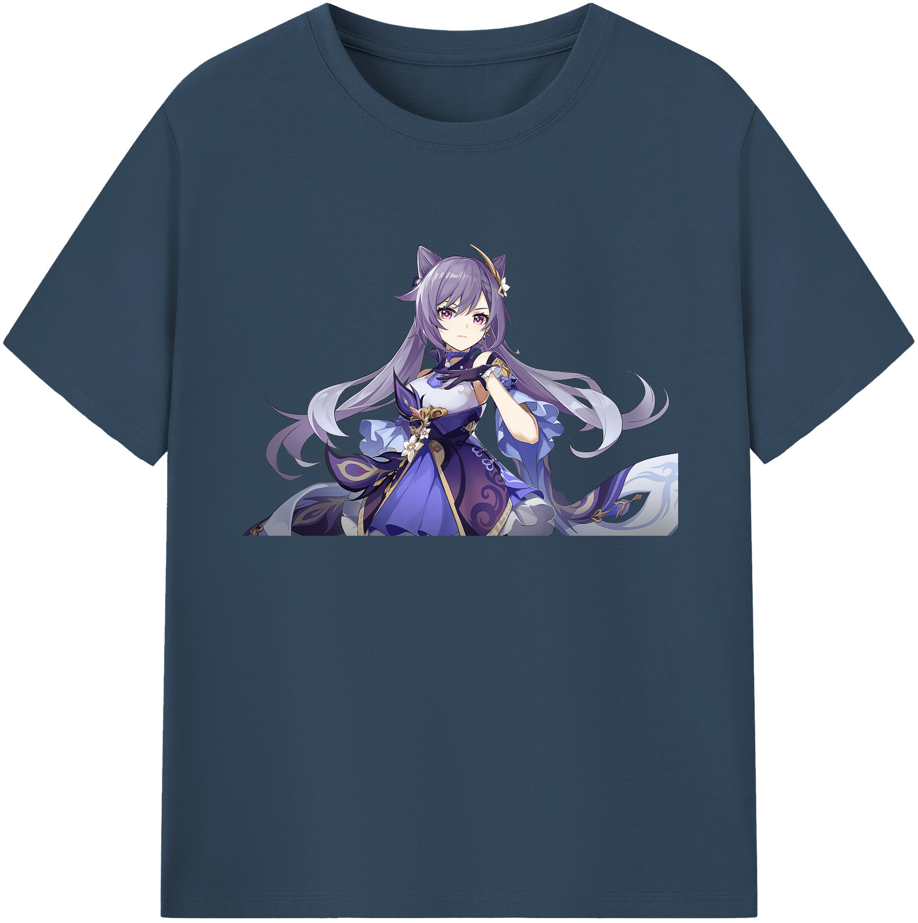 げんし神 刻晴 こくせい genshin Kokusei 綿100％ メンズ半袖Tシャツ｜肌触りやわらか＆通気性