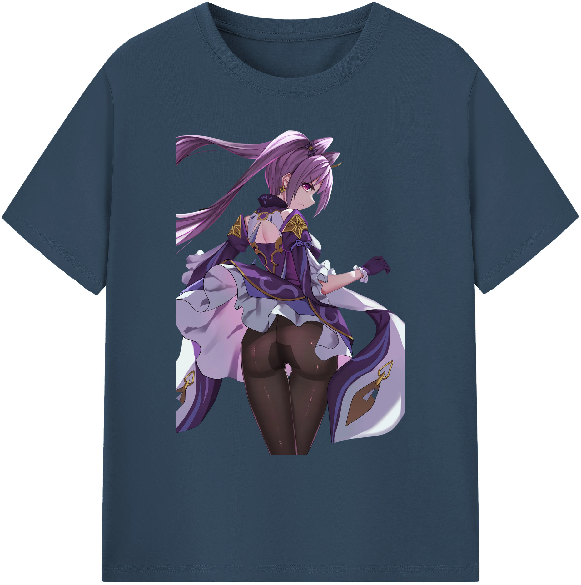 げんし神 刻晴 こくせい genshin Kokusei 綿100％ メンズ半袖Tシャツ｜肌触りやわらか＆通気性