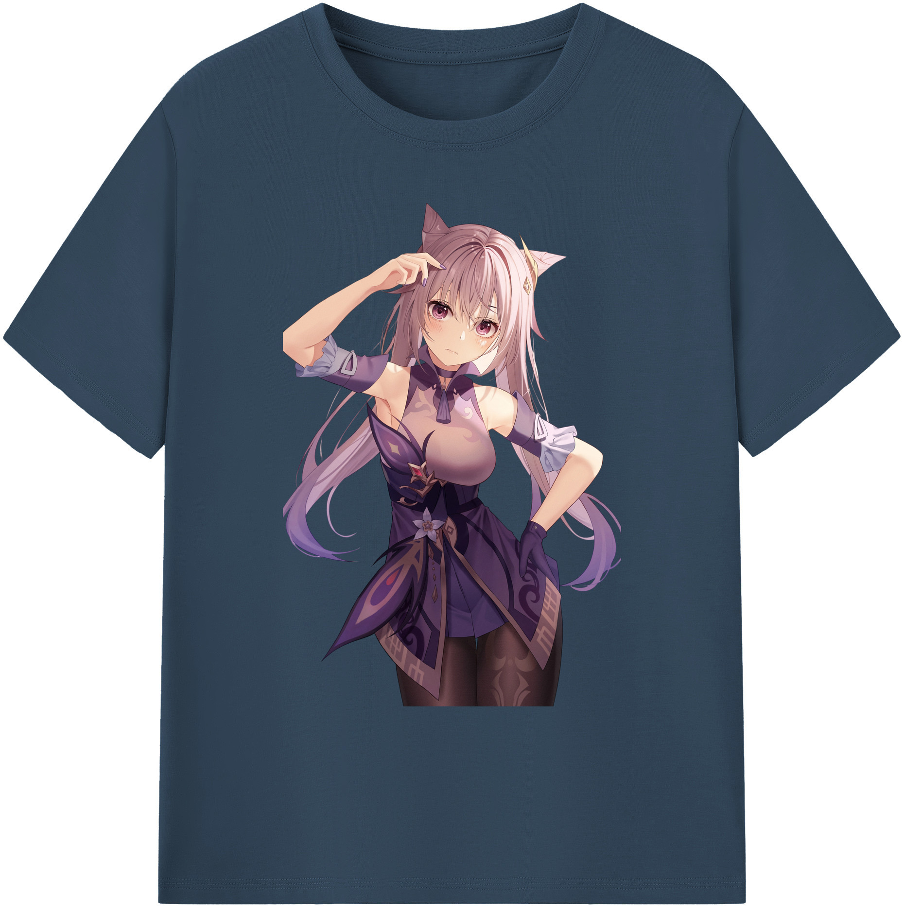 げんし神 刻晴 こくせい genshin Kokusei 綿100％ メンズ半袖Tシャツ｜肌触りやわらか＆通気性