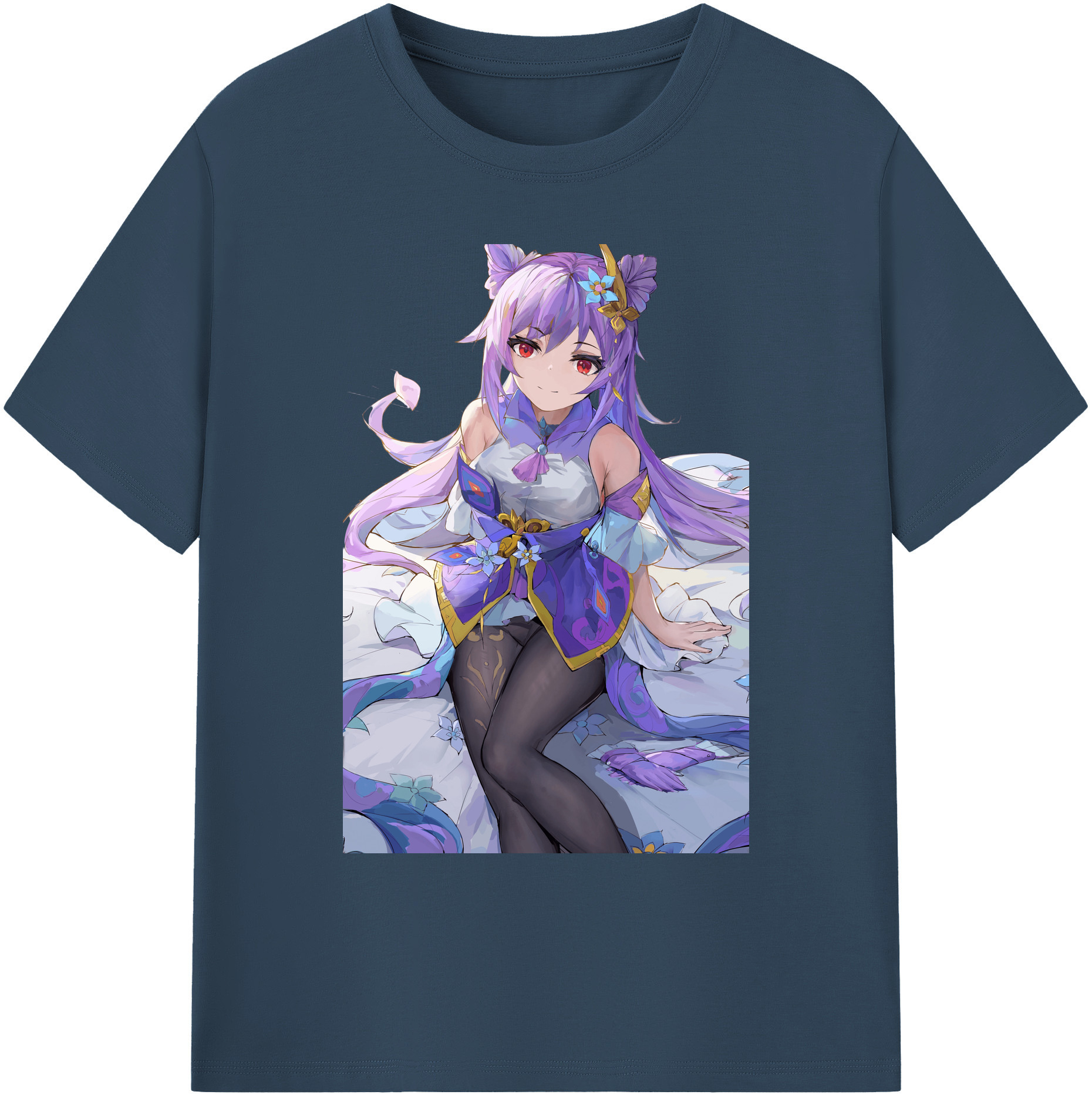 げんし神 刻晴 こくせい genshin Kokusei 綿100％ メンズ半袖Tシャツ｜肌触りやわらか＆通気性