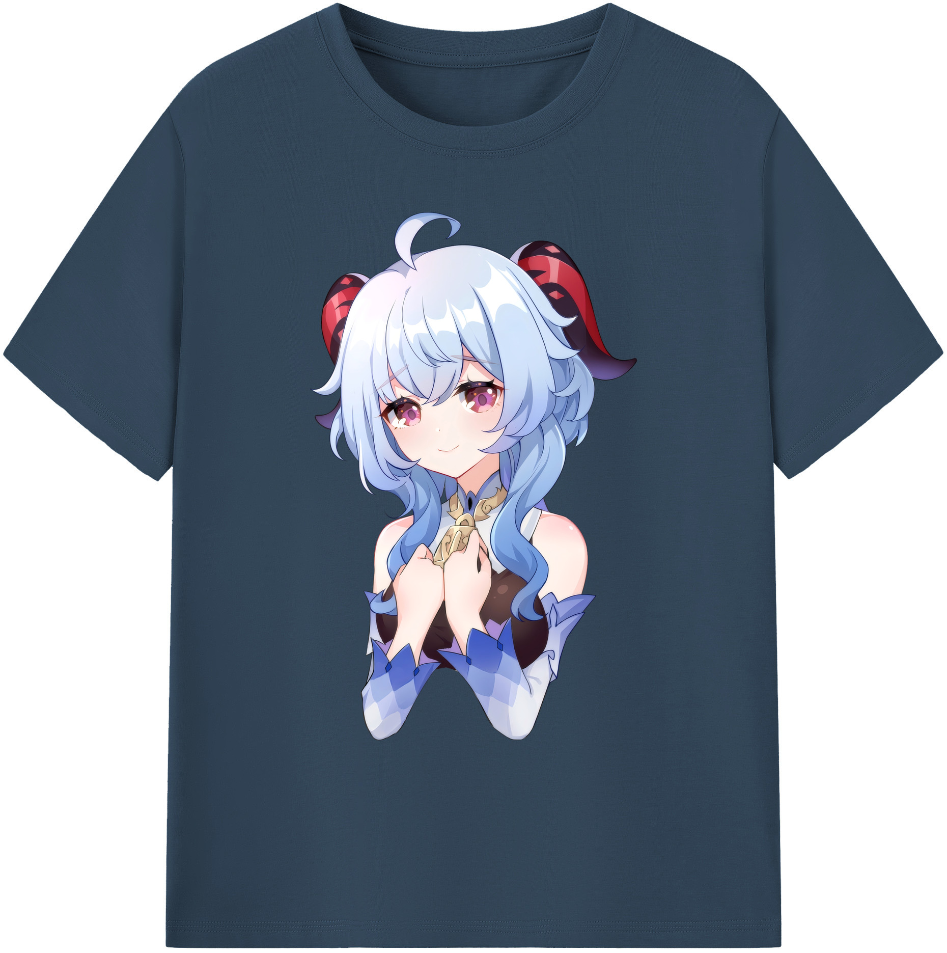 げんし神 甘雨 かんう genshin Ganyu 綿100％ メンズ半袖Tシャツ｜肌触りやわらか＆通気性