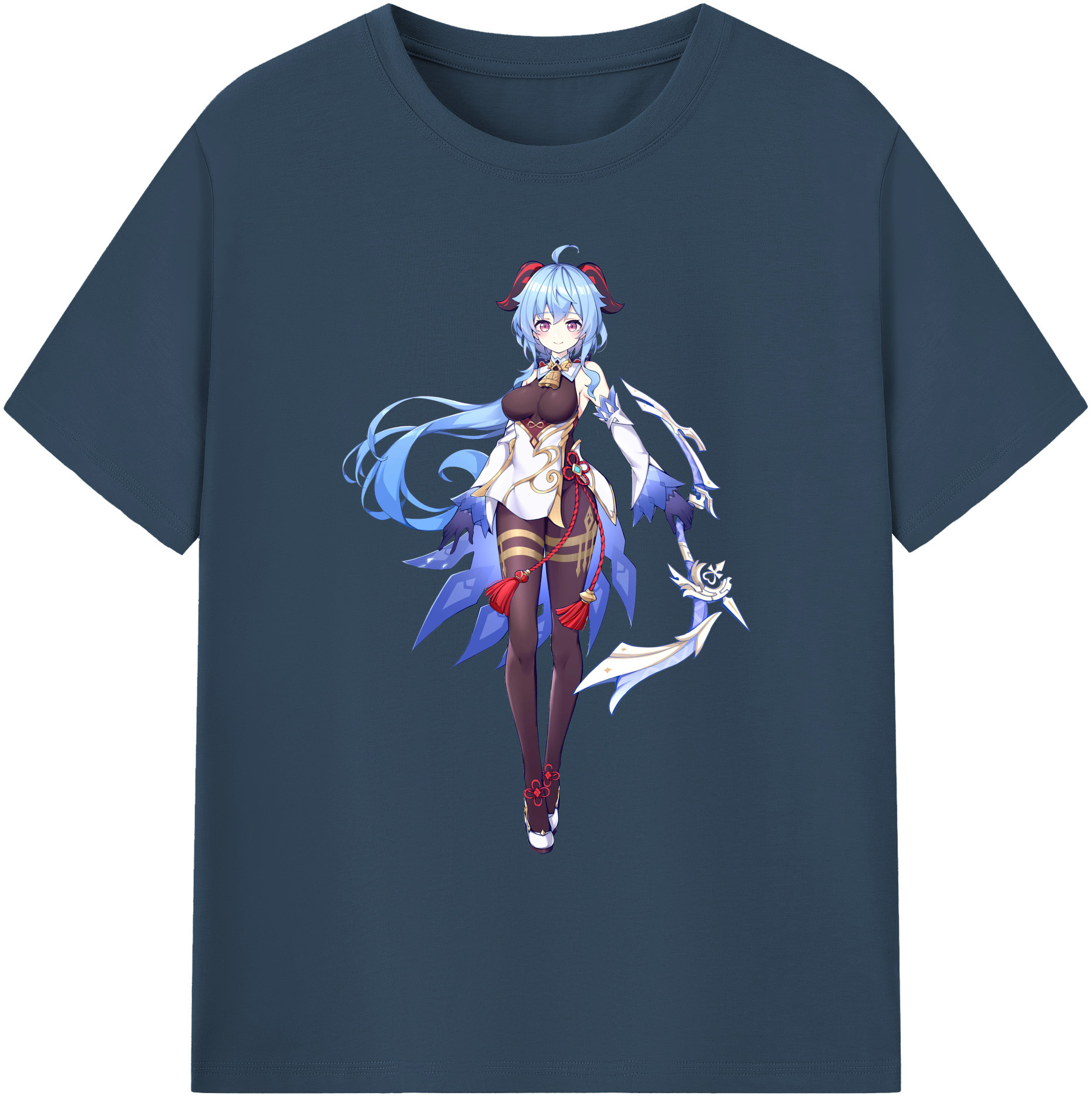 げんし神 甘雨 かんう genshin Ganyu 綿100％ メンズ半袖Tシャツ｜肌触りやわらか＆通気性