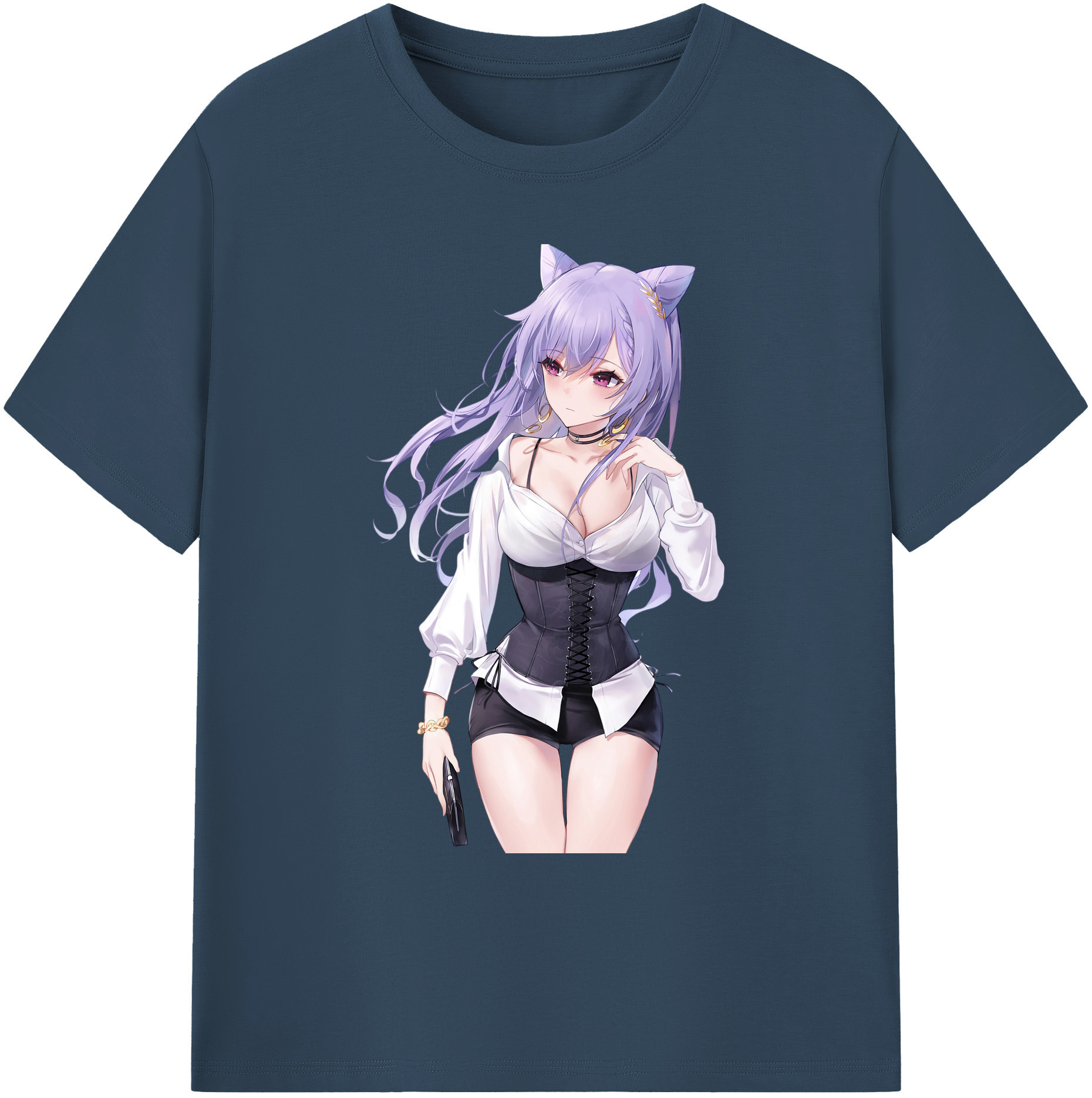 げんし神 刻晴 こくせい genshin Kokusei 綿100％ メンズ半袖Tシャツ｜肌触りやわらか＆通気性