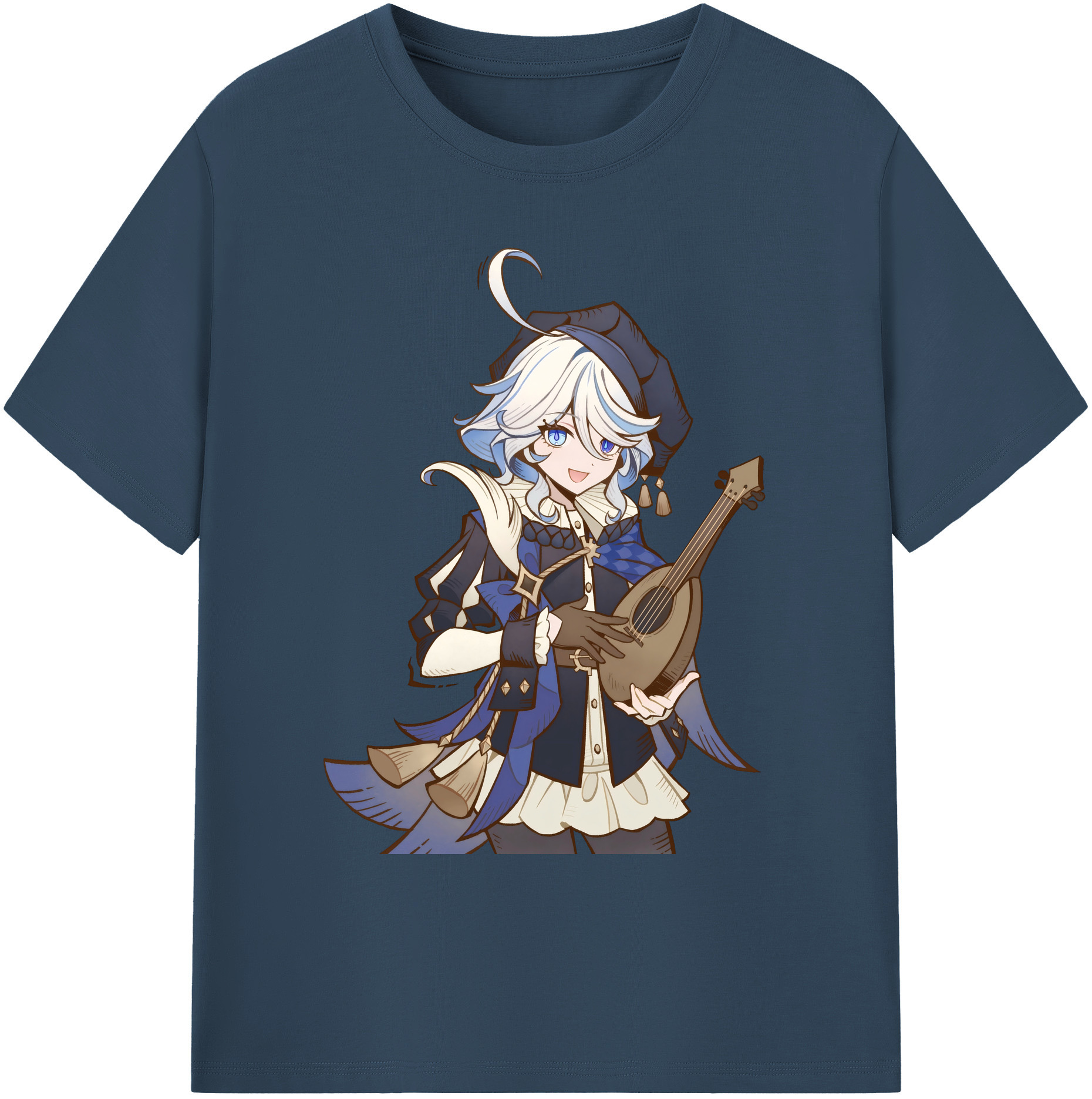 げんし神 フリーナ genshin Furina 綿100％ メンズ半袖Tシャツ｜肌触りやわらか＆通気性