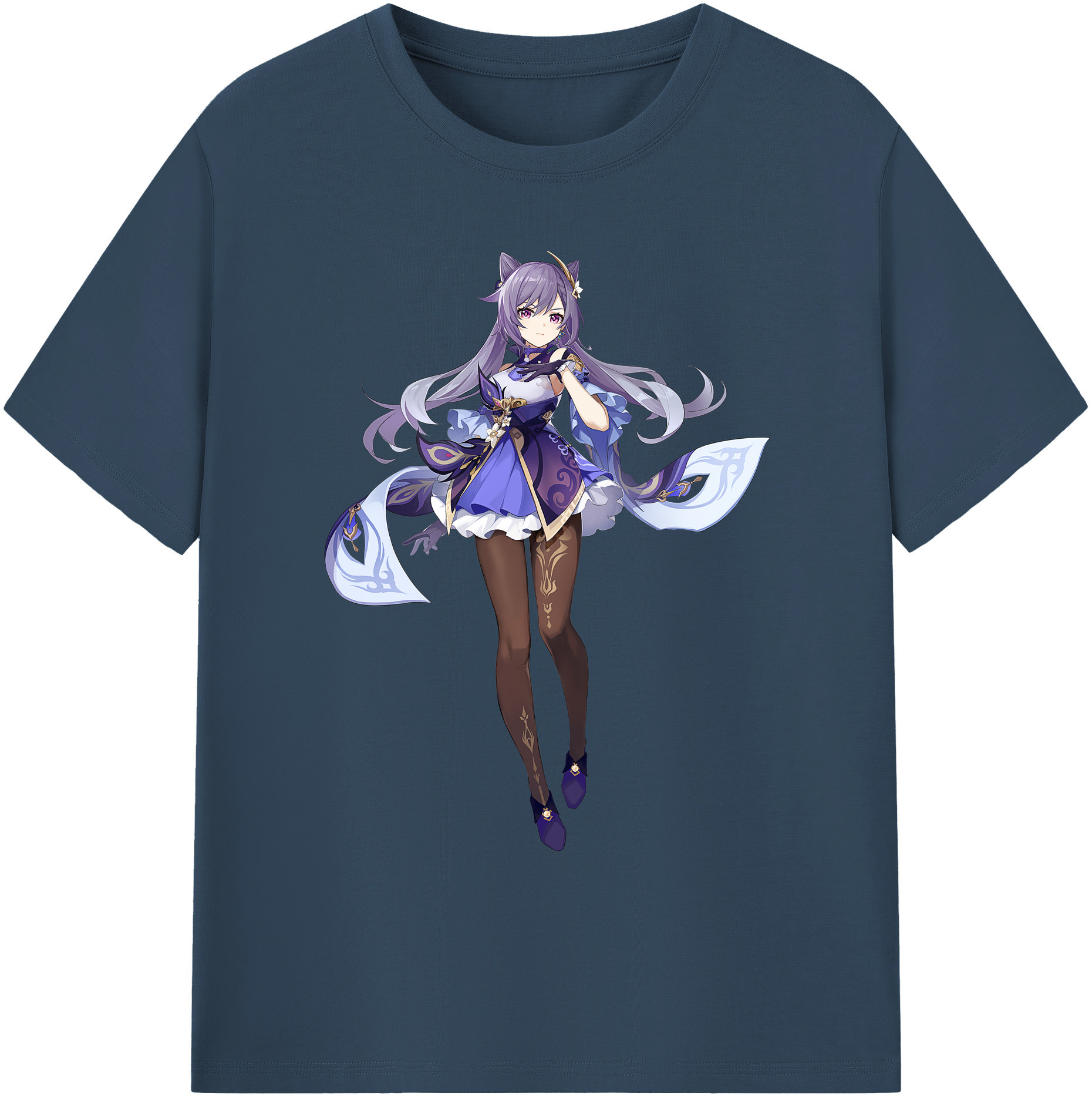 げんし神 刻晴 こくせい genshin Kokusei 綿100％ メンズ半袖Tシャツ｜肌触りやわらか＆通気性