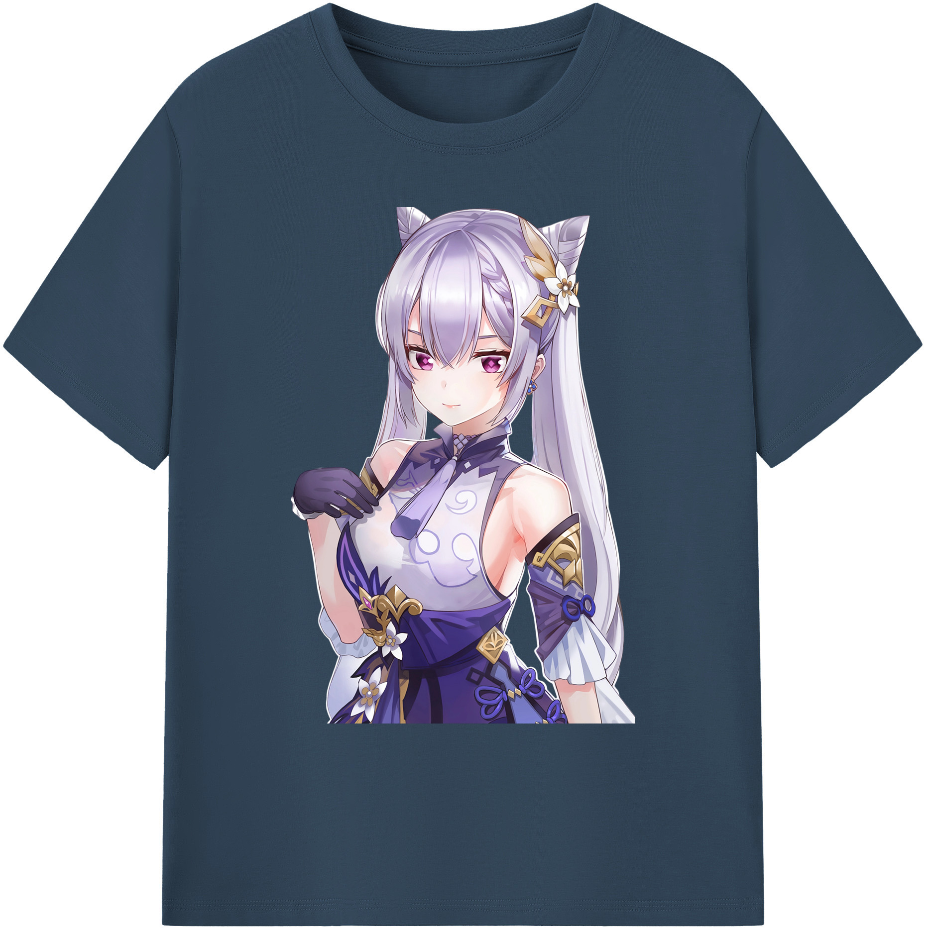 げんし神 刻晴 こくせい genshin Kokusei 綿100％ メンズ半袖Tシャツ｜肌触りやわらか＆通気性