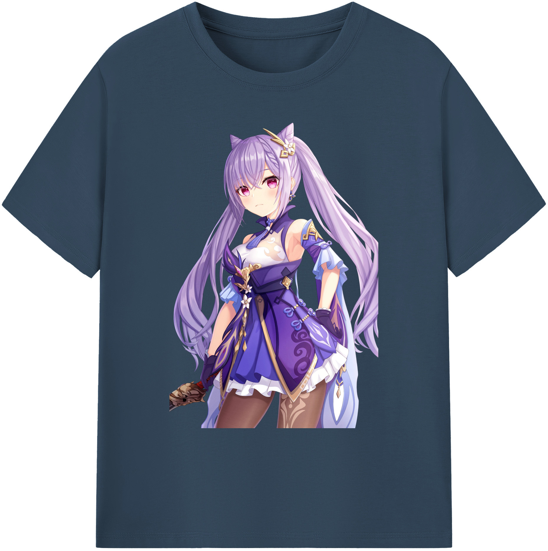 げんし神 刻晴 こくせい genshin Kokusei 綿100％ メンズ半袖Tシャツ｜肌触りやわらか＆通気性