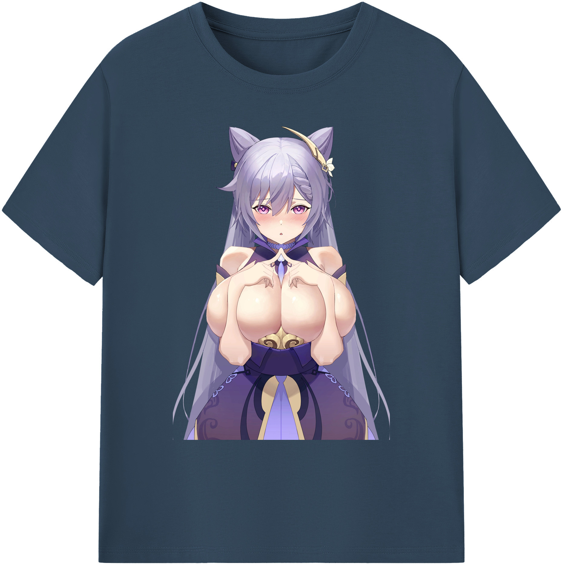 げんし神 刻晴 こくせい genshin Kokusei 綿100％ メンズ半袖Tシャツ｜肌触りやわらか＆通気性