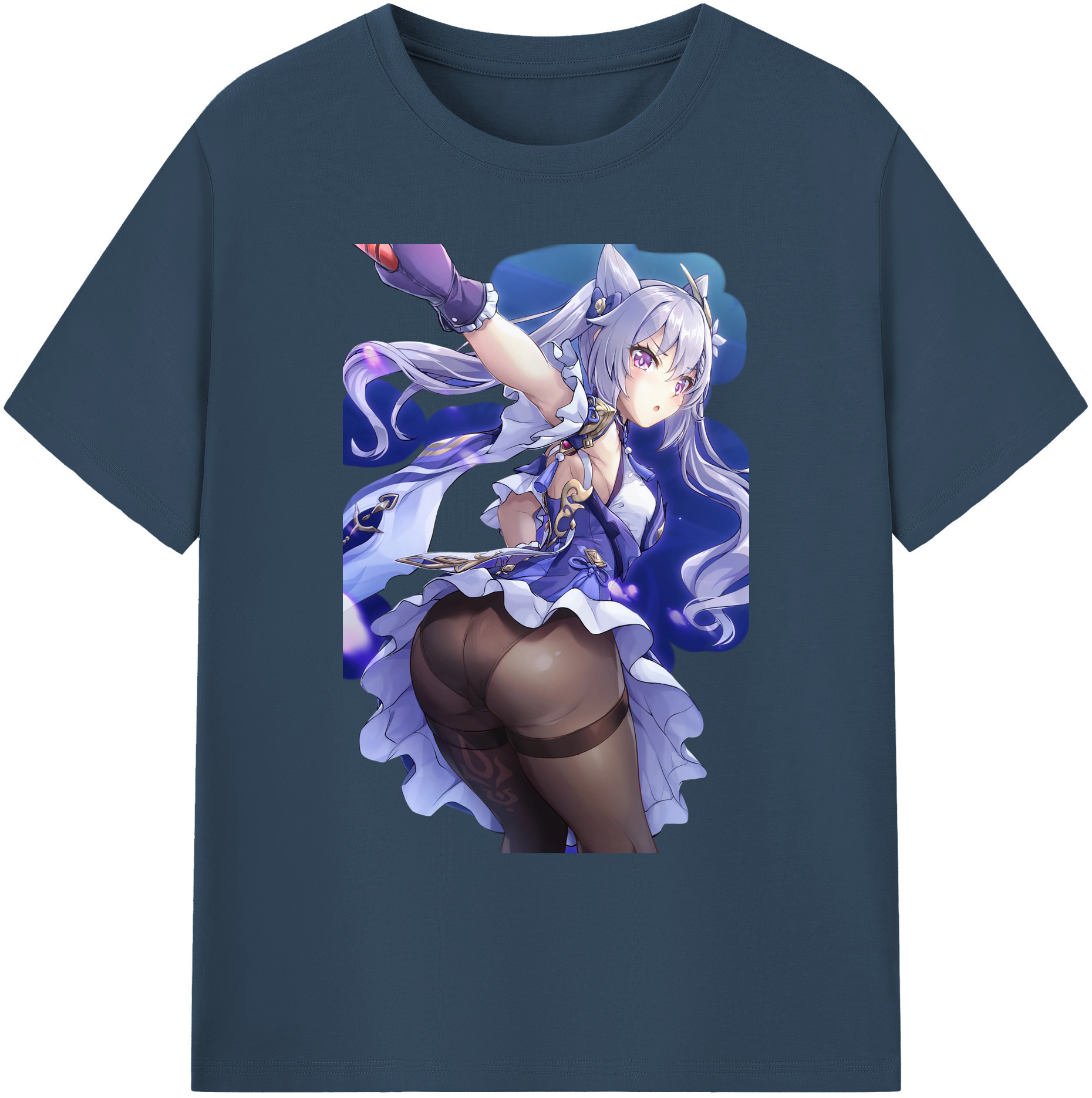 げんし神 刻晴 こくせい genshin Kokusei 綿100％ メンズ半袖Tシャツ｜肌触りやわらか＆通気性