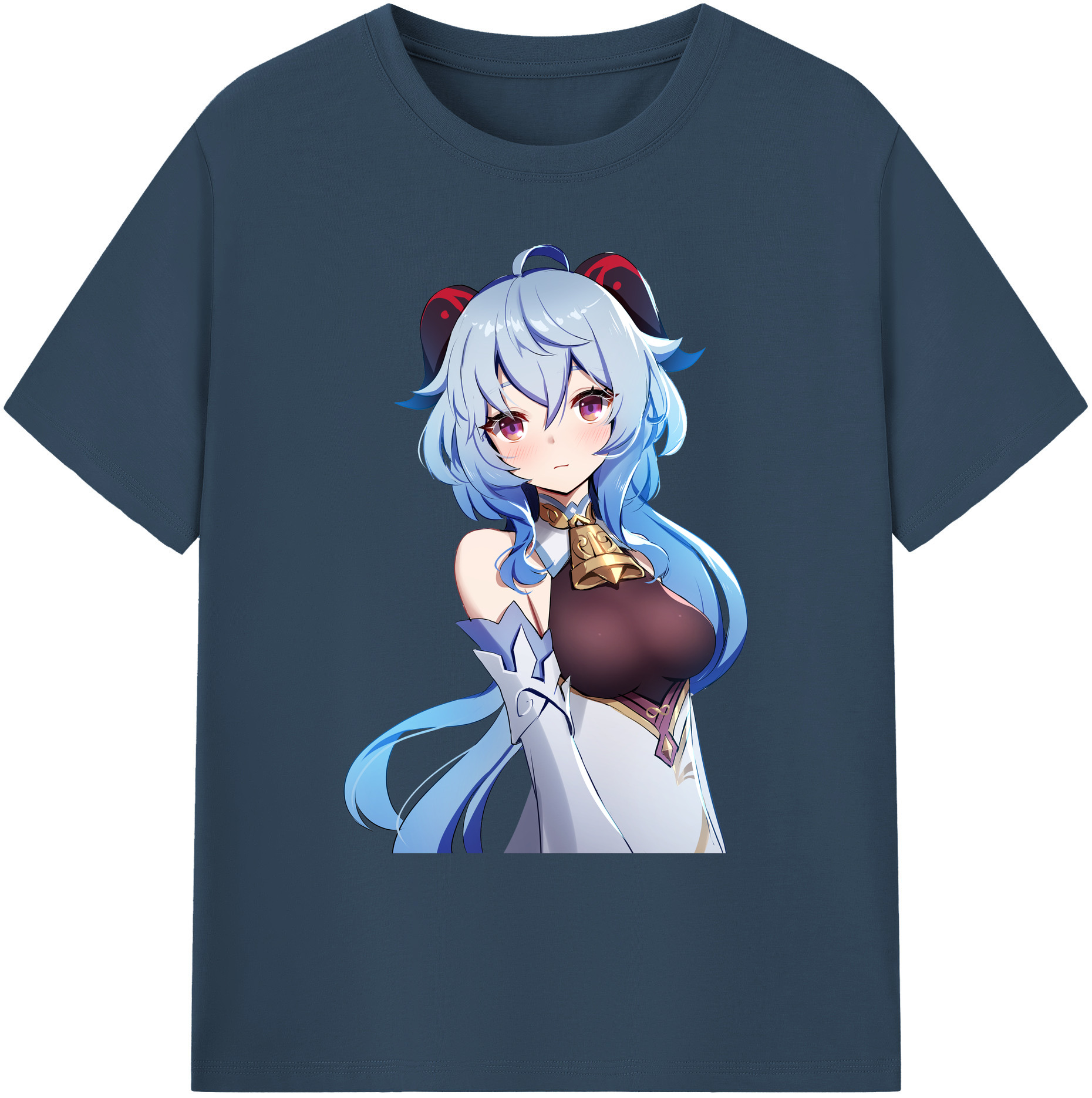 げんし神 甘雨 かんう genshin Ganyu 綿100％ メンズ半袖Tシャツ｜肌触りやわらか＆通気性