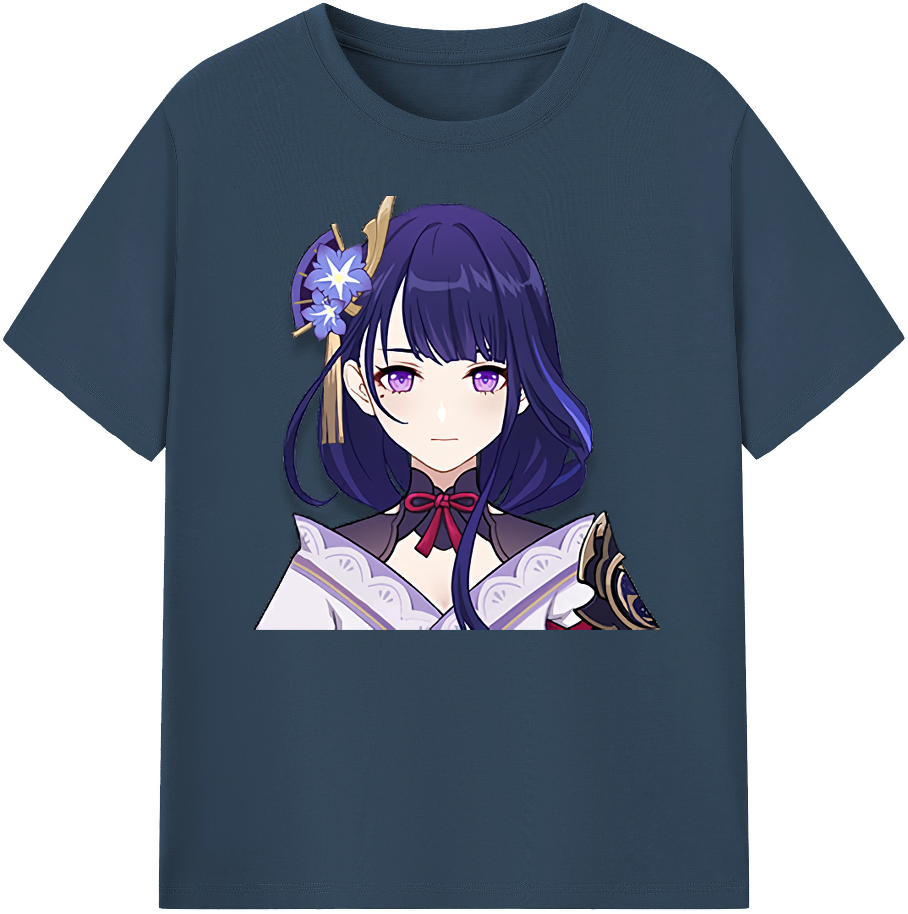 げんし神 雷電将軍 らいでんしょうぐん genshin Raiden Shogun 綿100％ メンズ半袖Tシャツ｜肌触りやわらか＆通気性