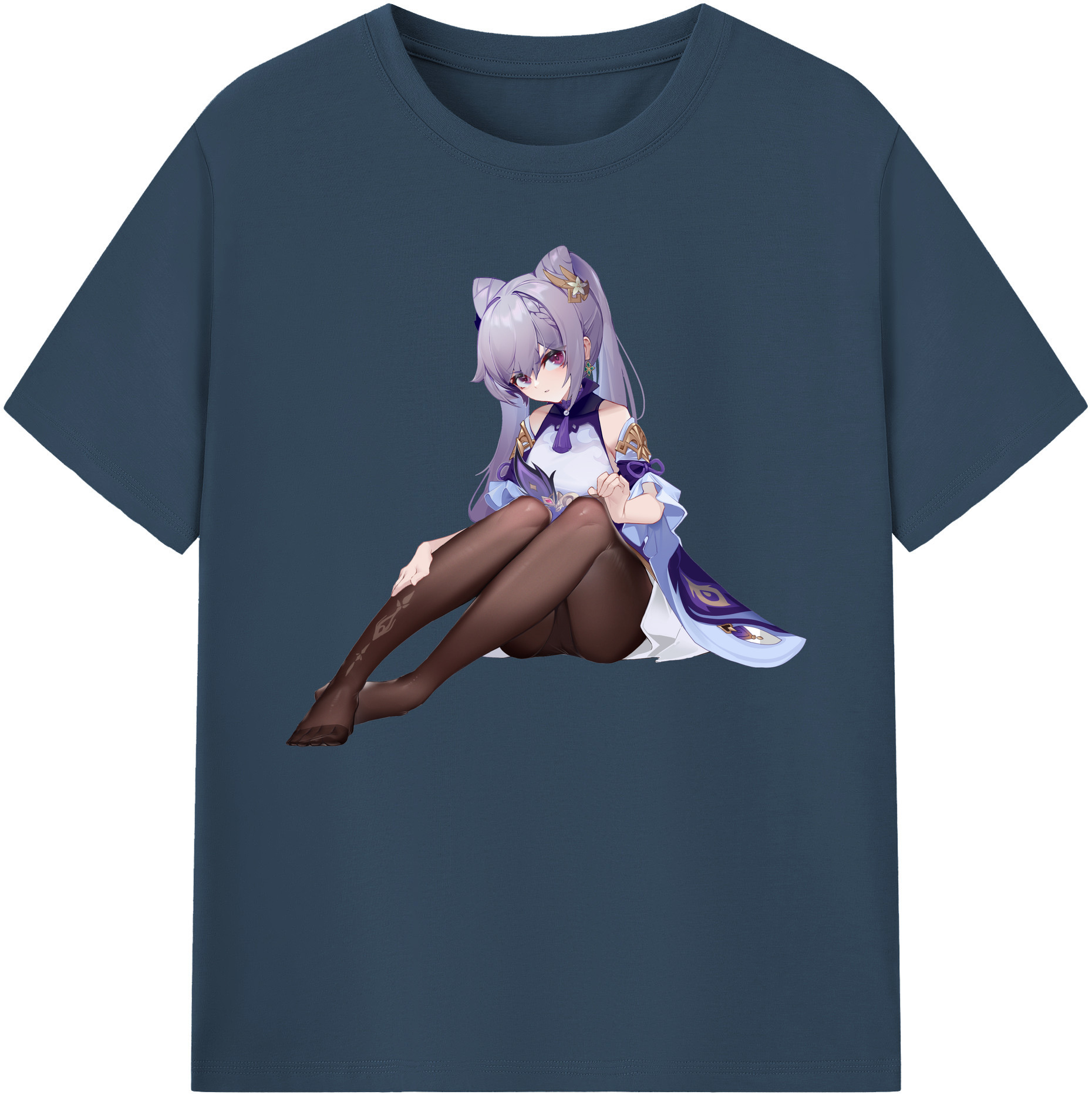 げんし神 刻晴 こくせい genshin Kokusei 綿100％ メンズ半袖Tシャツ｜肌触りやわらか＆通気性