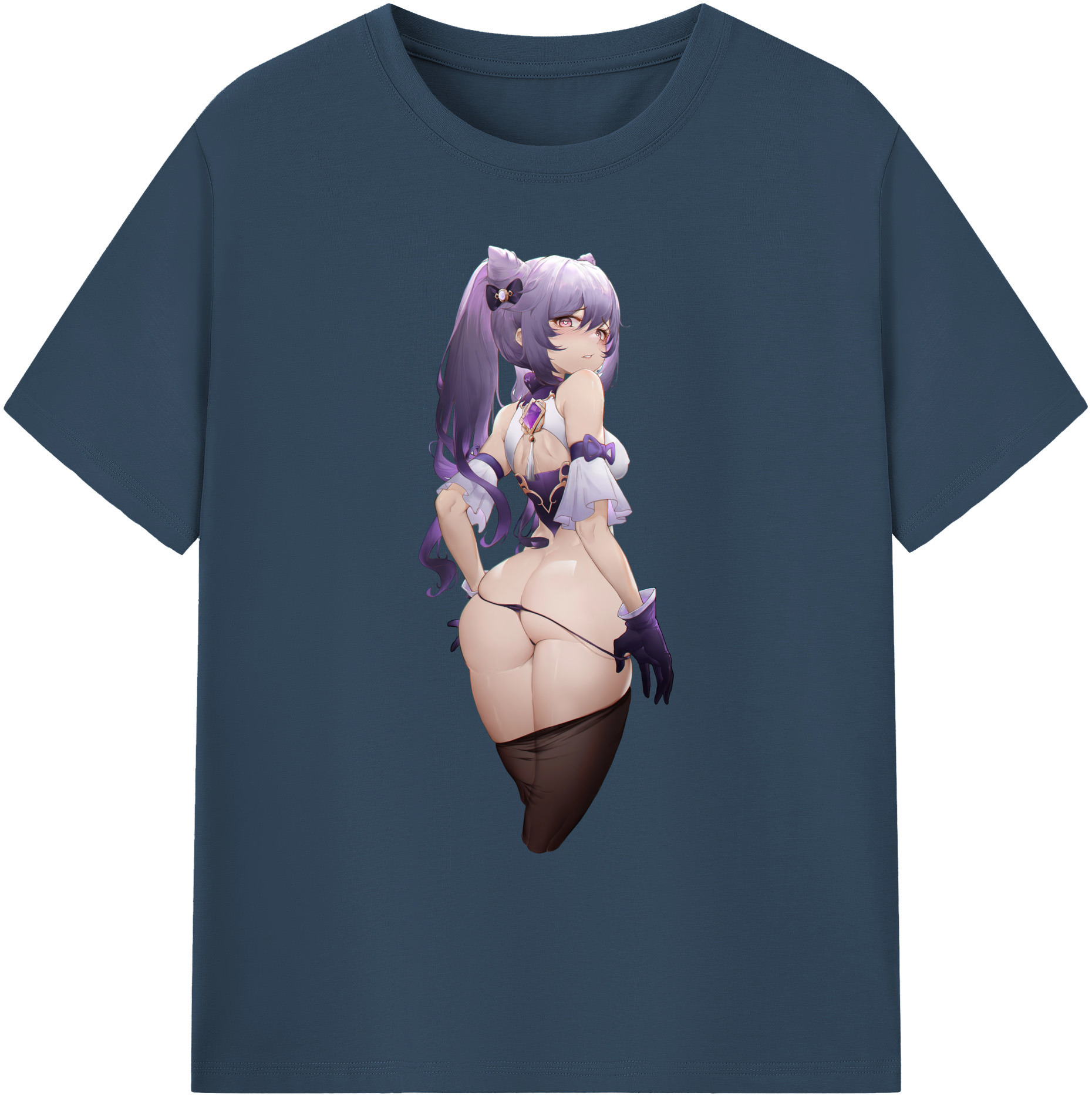 げんし神 刻晴 こくせい genshin Kokusei 綿100％ メンズ半袖Tシャツ｜肌触りやわらか＆通気性