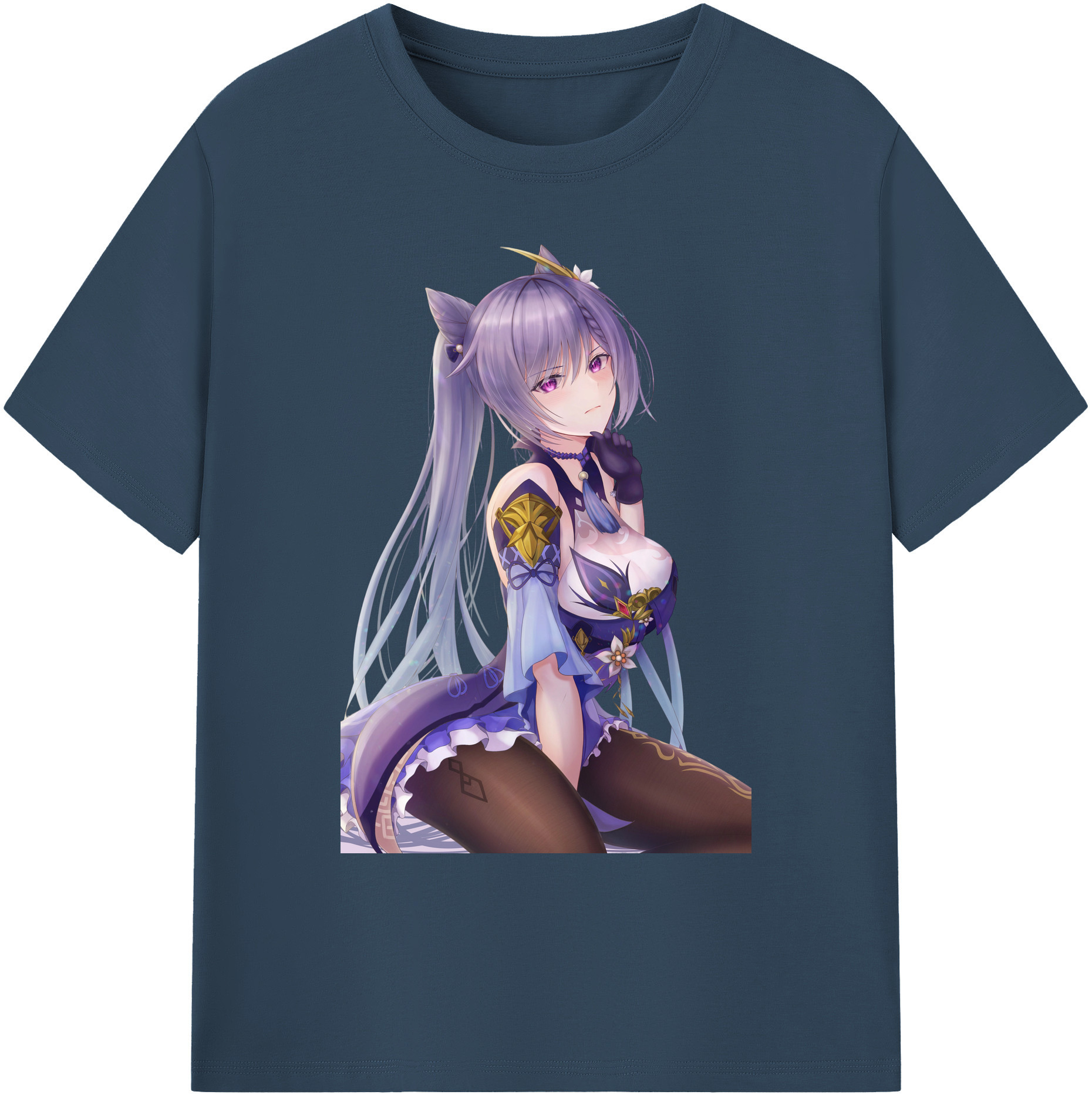 げんし神 刻晴 こくせい genshin Kokusei 綿100％ メンズ半袖Tシャツ｜肌触りやわらか＆通気性