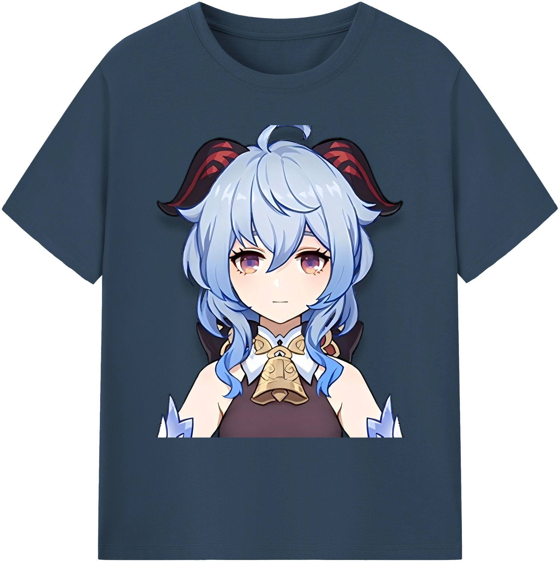 げんし神 甘雨 かんう genshin Ganyu 綿100％ メンズ半袖Tシャツ｜肌触りやわらか＆通気性