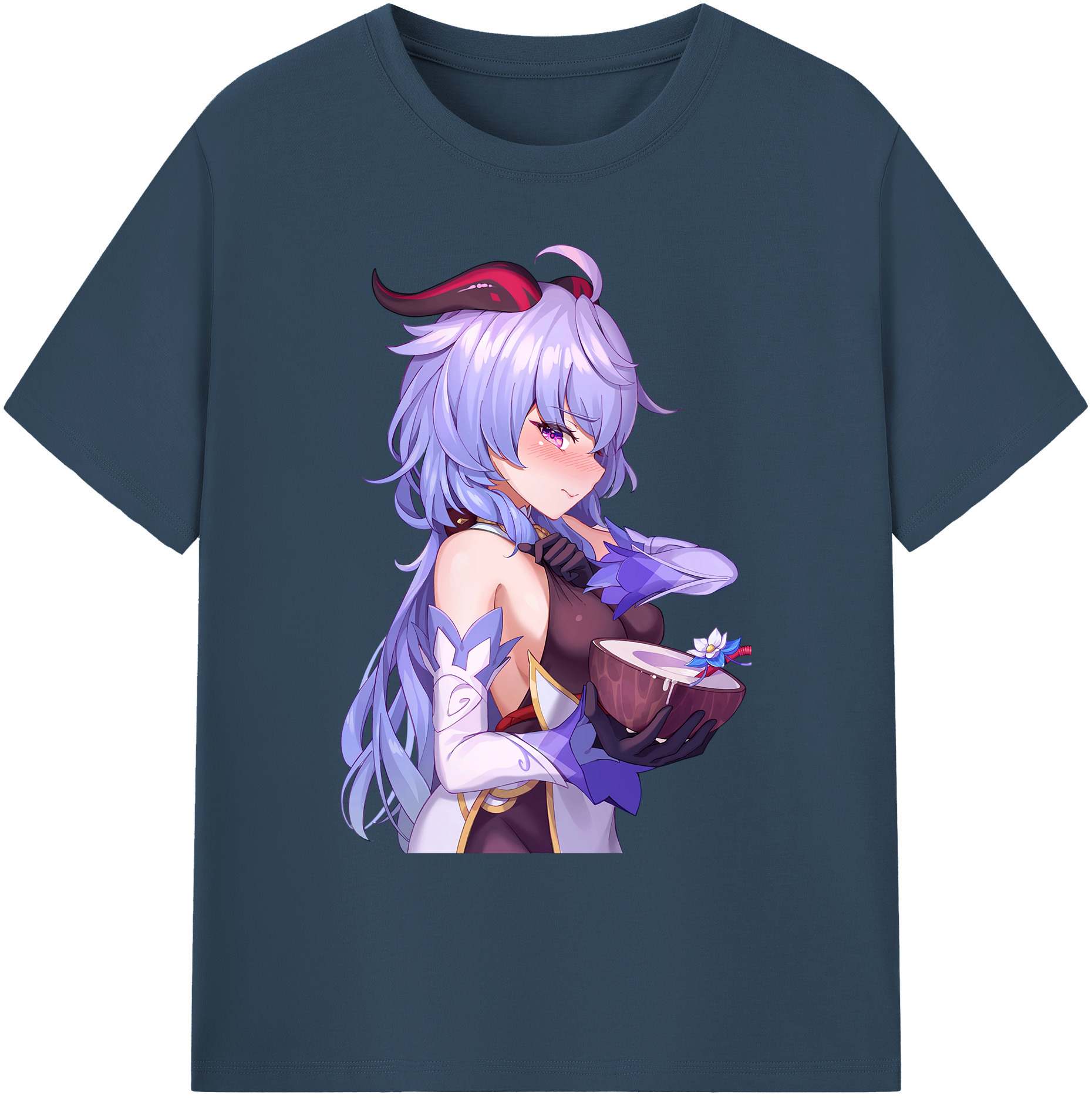 げんし神 甘雨 かんう genshin Ganyu 綿100％ メンズ半袖Tシャツ｜肌触りやわらか＆通気性