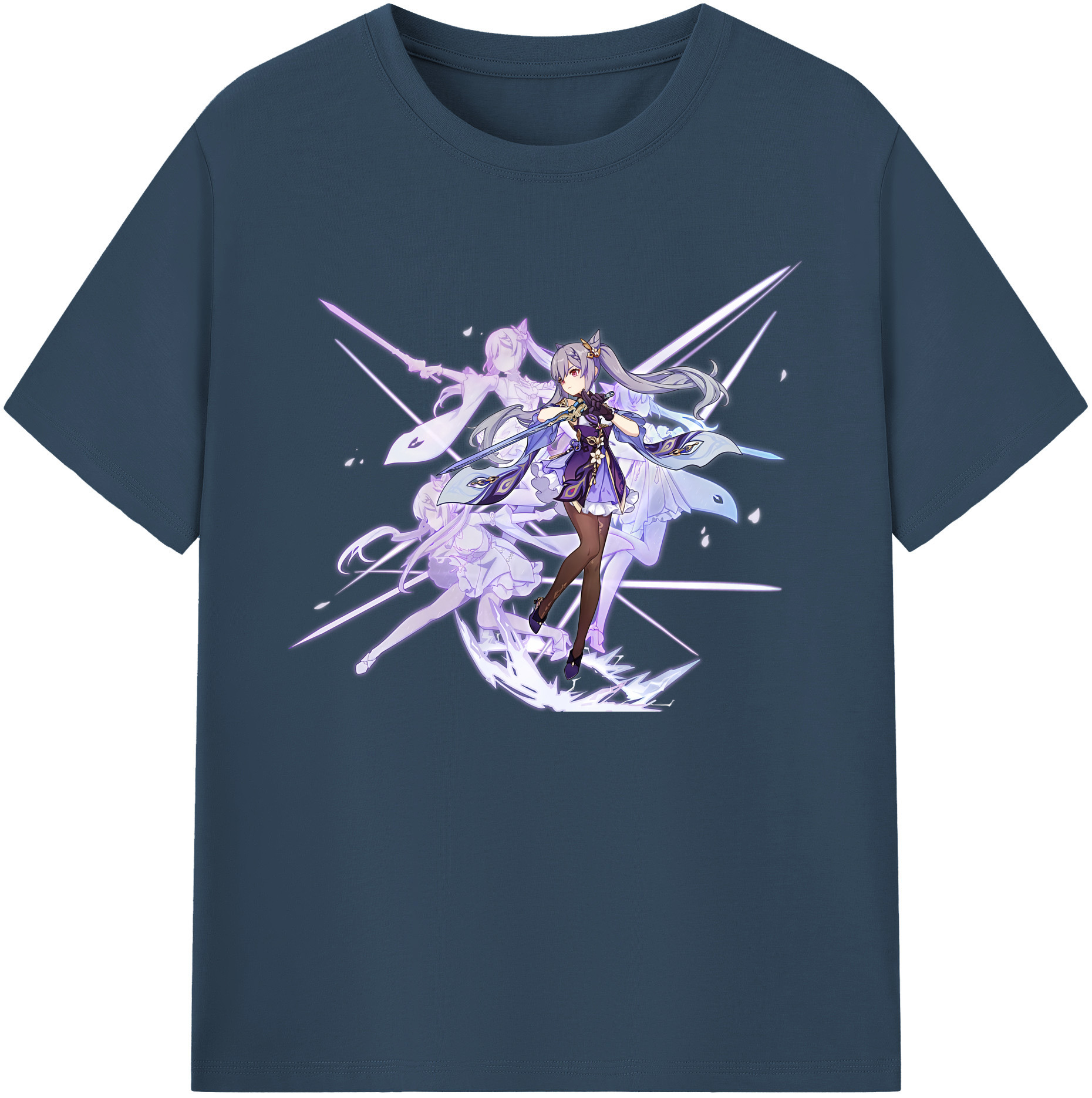 げんし神 刻晴 こくせい genshin Kokusei 綿100％ メンズ半袖Tシャツ｜肌触りやわらか＆通気性
