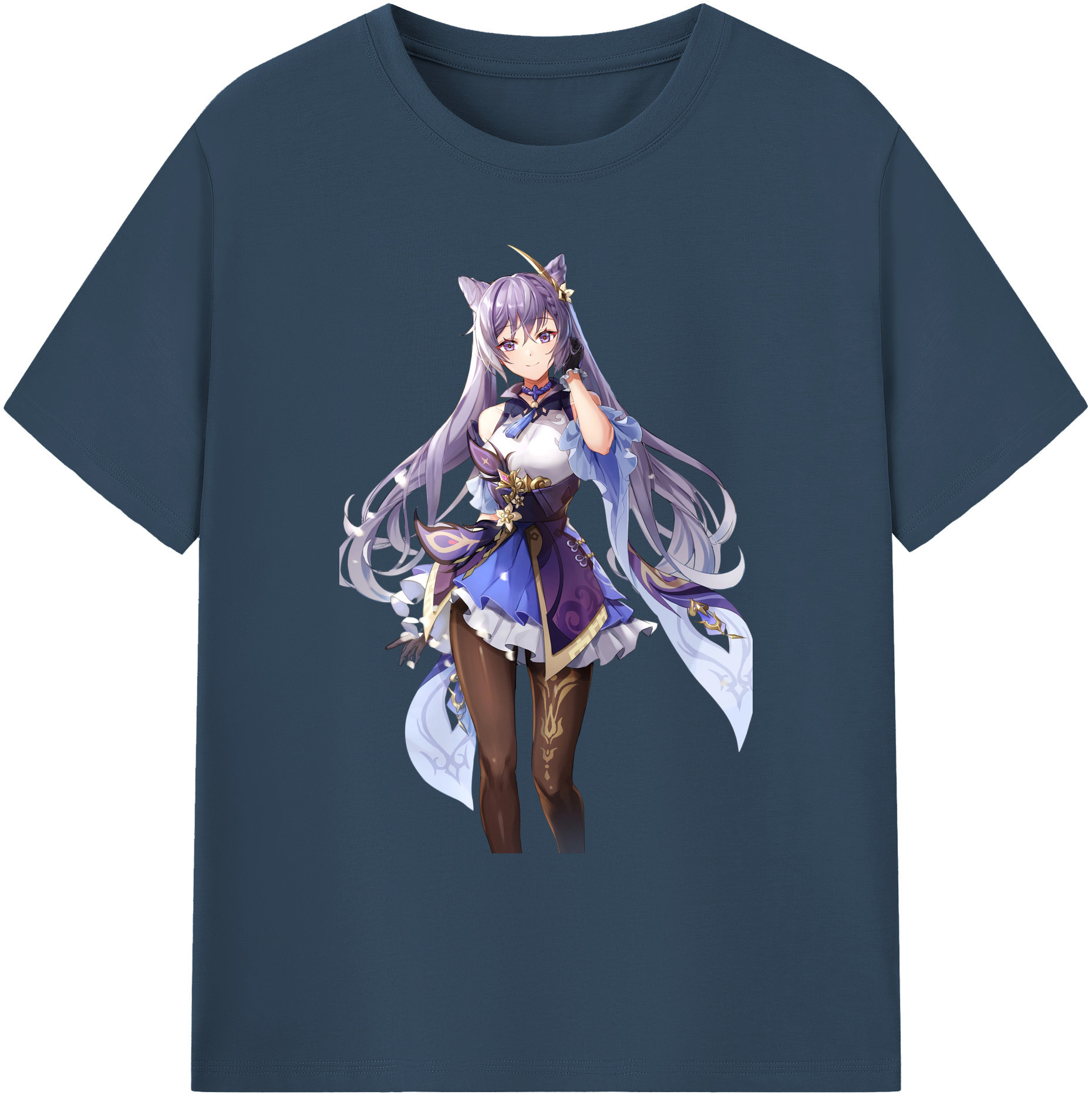 げんし神 刻晴 こくせい genshin Kokusei 綿100％ メンズ半袖Tシャツ｜肌触りやわらか＆通気性