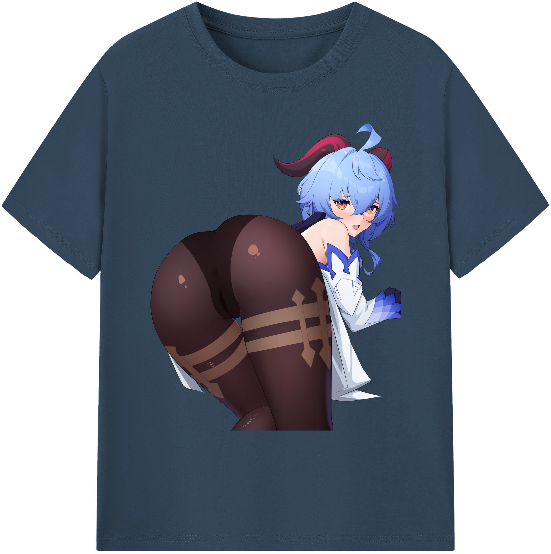 げんし神 甘雨 かんう genshin Ganyu 綿100％ メンズ半袖Tシャツ｜肌触りやわらか＆通気性
