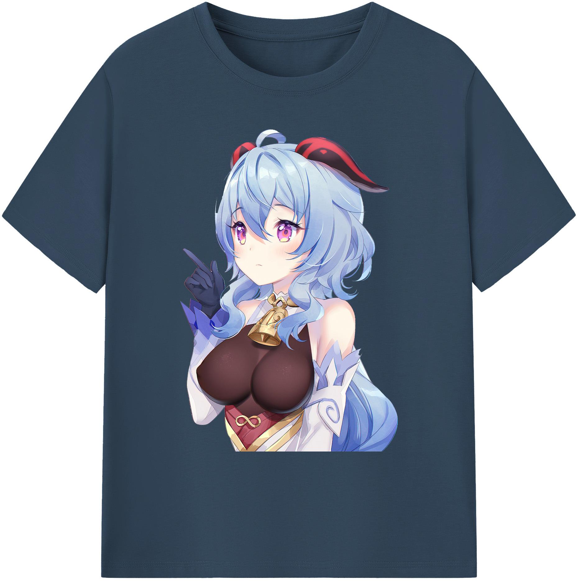 げんし神 甘雨 かんう genshin Ganyu 綿100％ メンズ半袖Tシャツ｜肌触りやわらか＆通気性