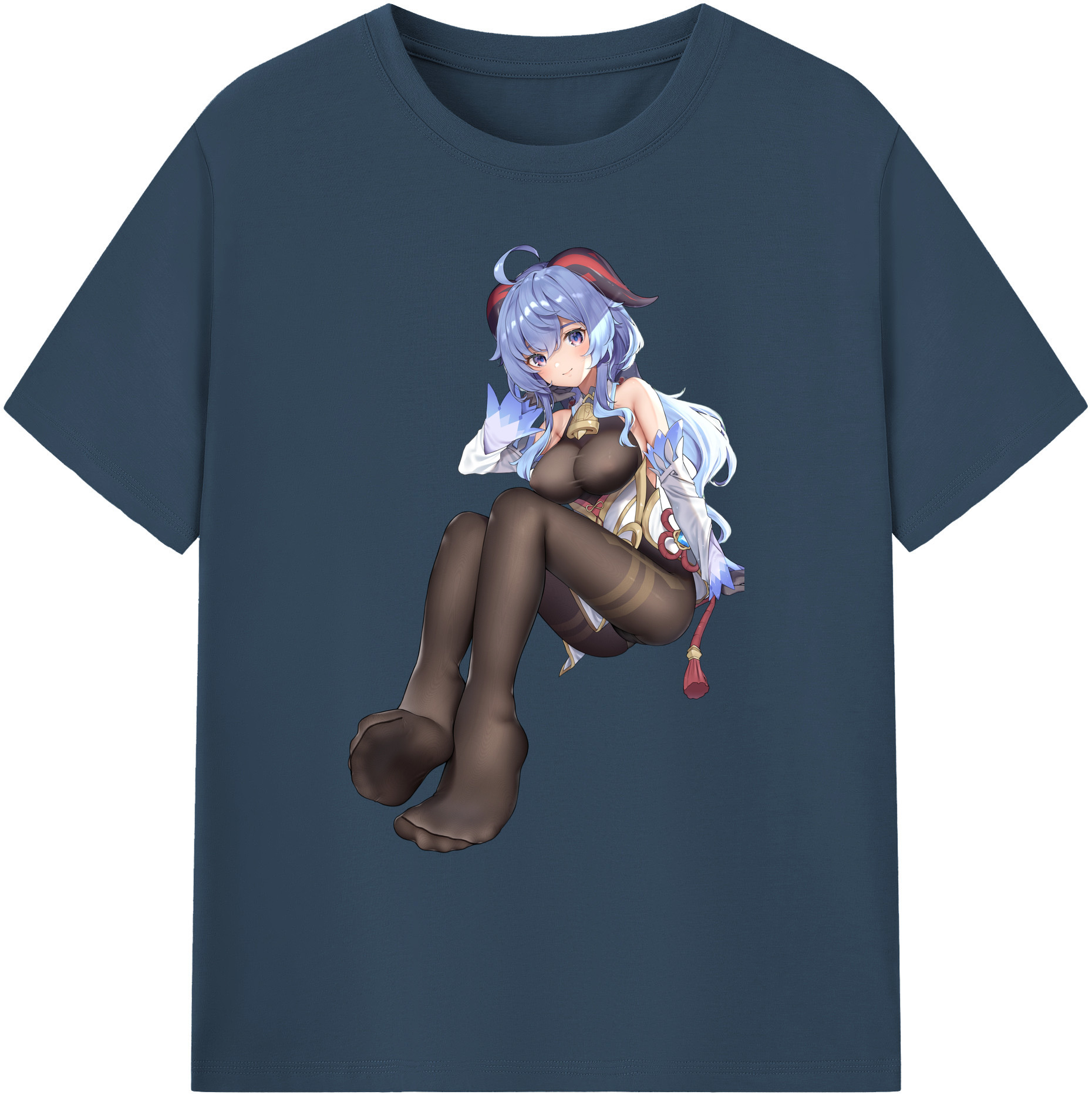 げんし神 甘雨 かんう genshin Ganyu 綿100％ メンズ半袖Tシャツ｜肌触りやわらか＆通気性