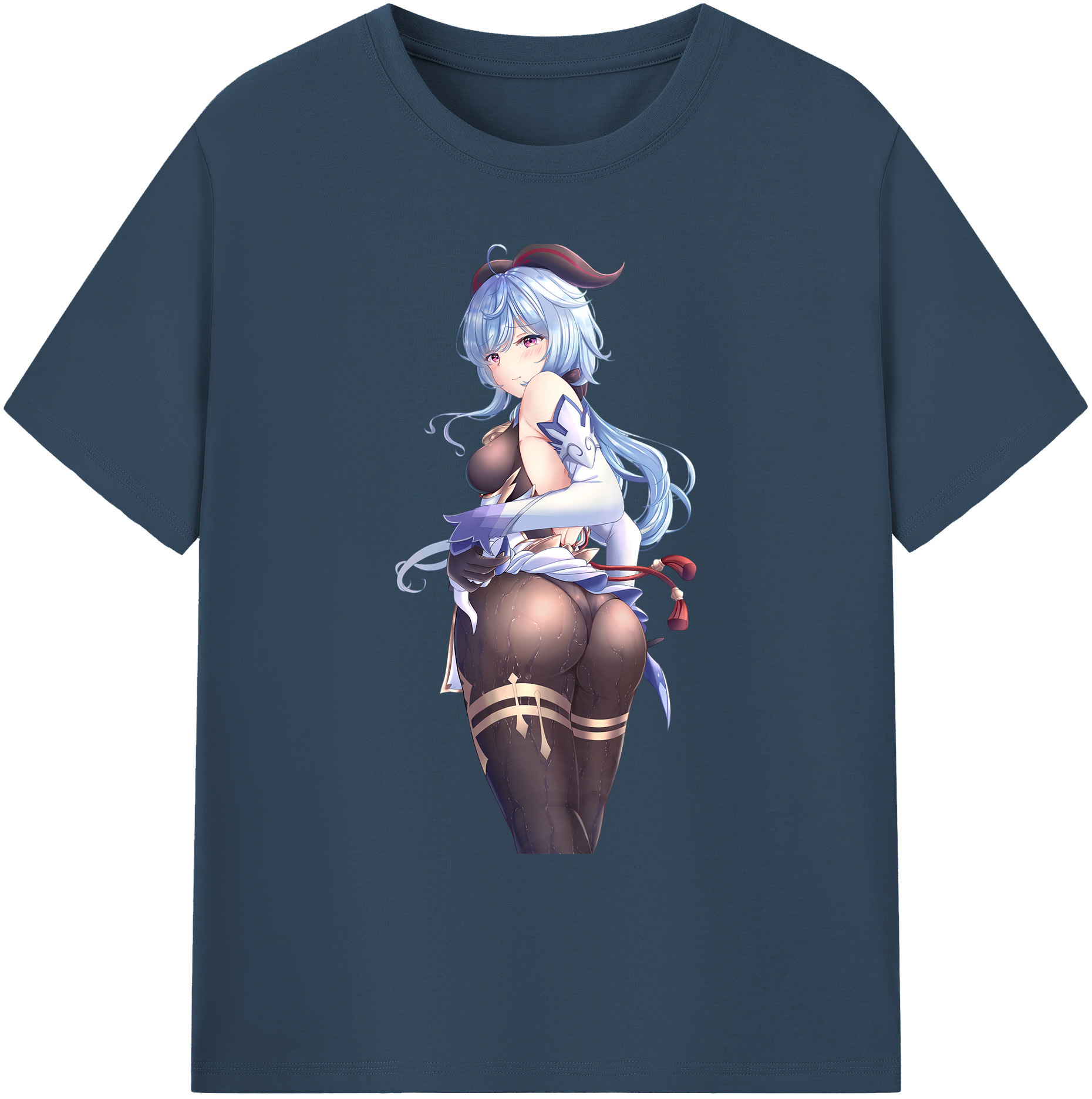 げんし神 甘雨 かんう genshin Ganyu 綿100％ メンズ半袖Tシャツ｜肌触りやわらか＆通気性