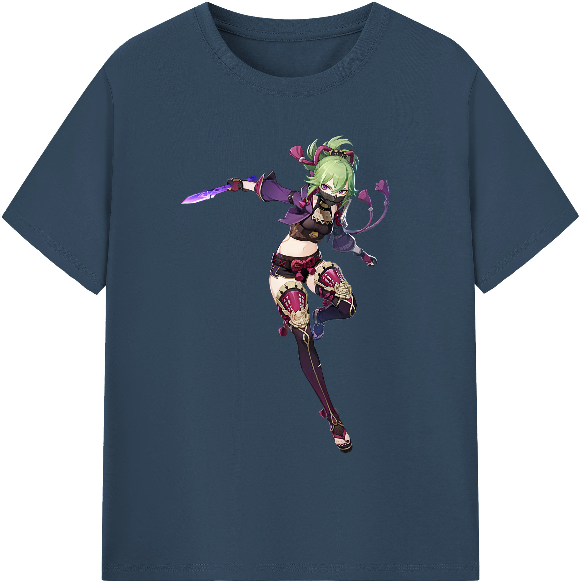 げんし神  久岐忍 くき しのぶ genshin Kuki Shinobu 綿100％ メンズ半袖Tシャツ｜肌触りやわらか＆通気性