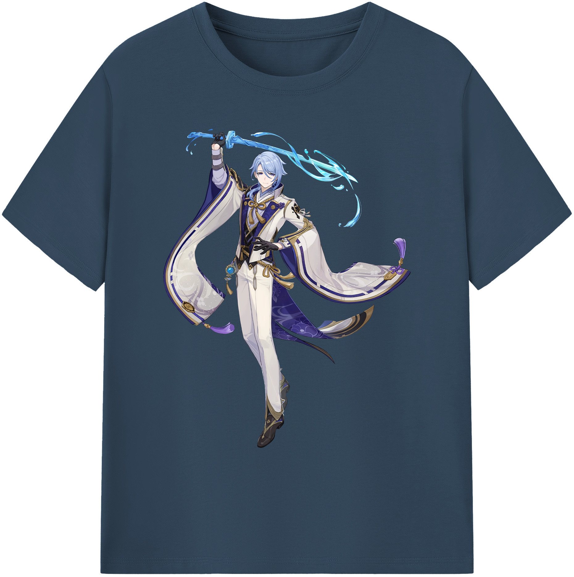 げんし神 神里綾人 かみさとあやと genshin Kamisato Ayato 綿100％ メンズ半袖Tシャツ｜肌触りやわらか＆通気性
