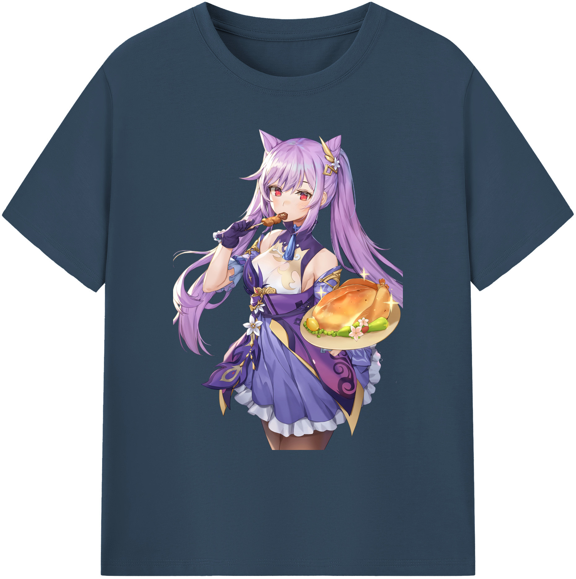 げんし神 刻晴 こくせい genshin Kokusei 綿100％ メンズ半袖Tシャツ｜肌触りやわらか＆通気性