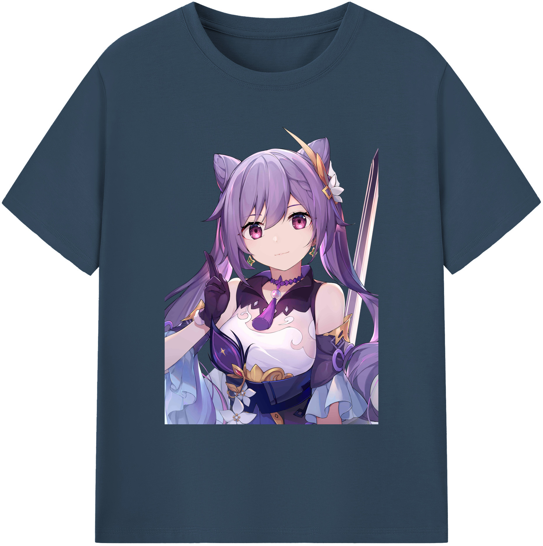 げんし神 刻晴 こくせい genshin Kokusei 綿100％ メンズ半袖Tシャツ｜肌触りやわらか＆通気性