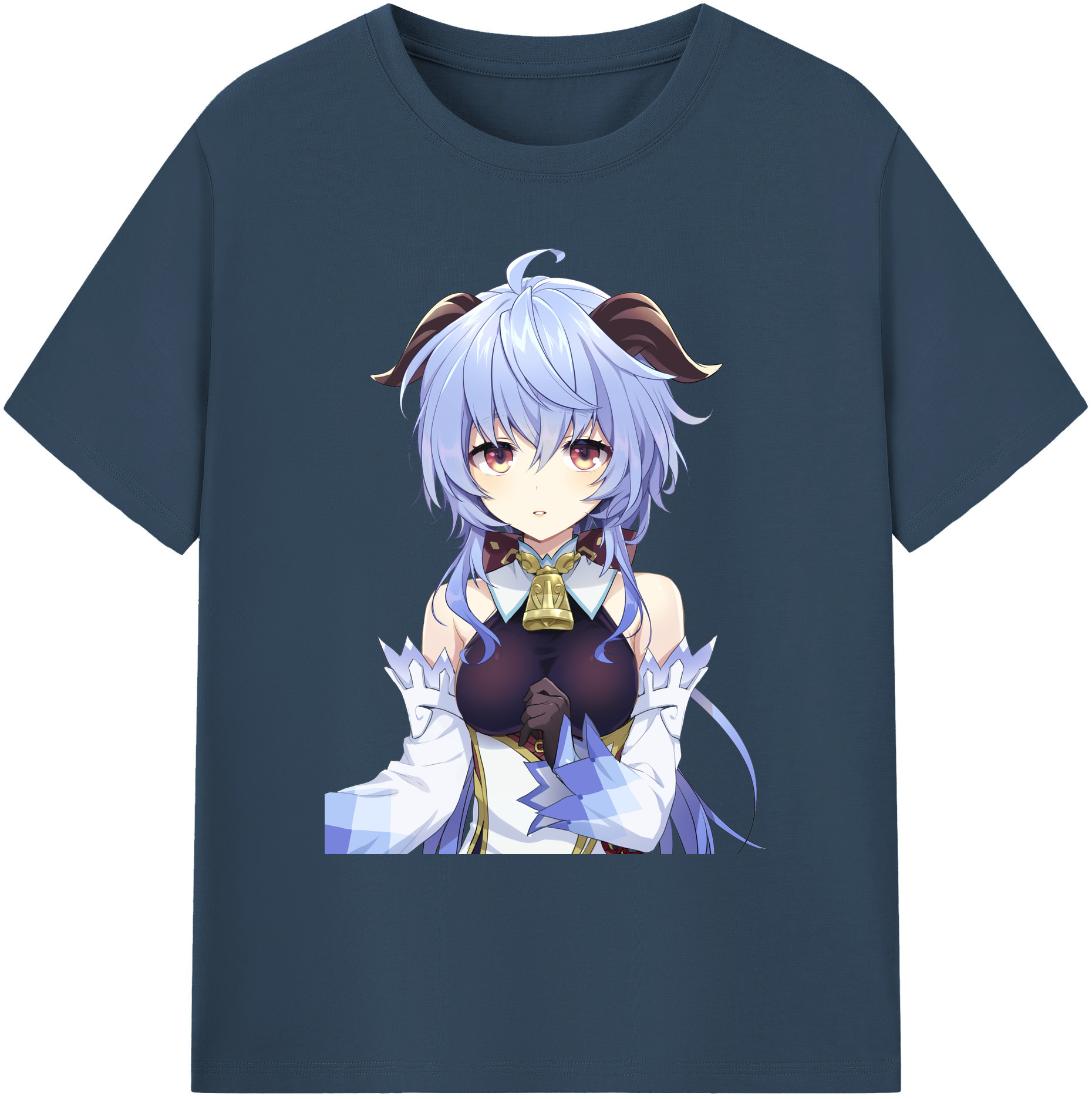 げんし神 甘雨 かんう genshin Ganyu 綿100％ メンズ半袖Tシャツ｜肌触りやわらか＆通気性