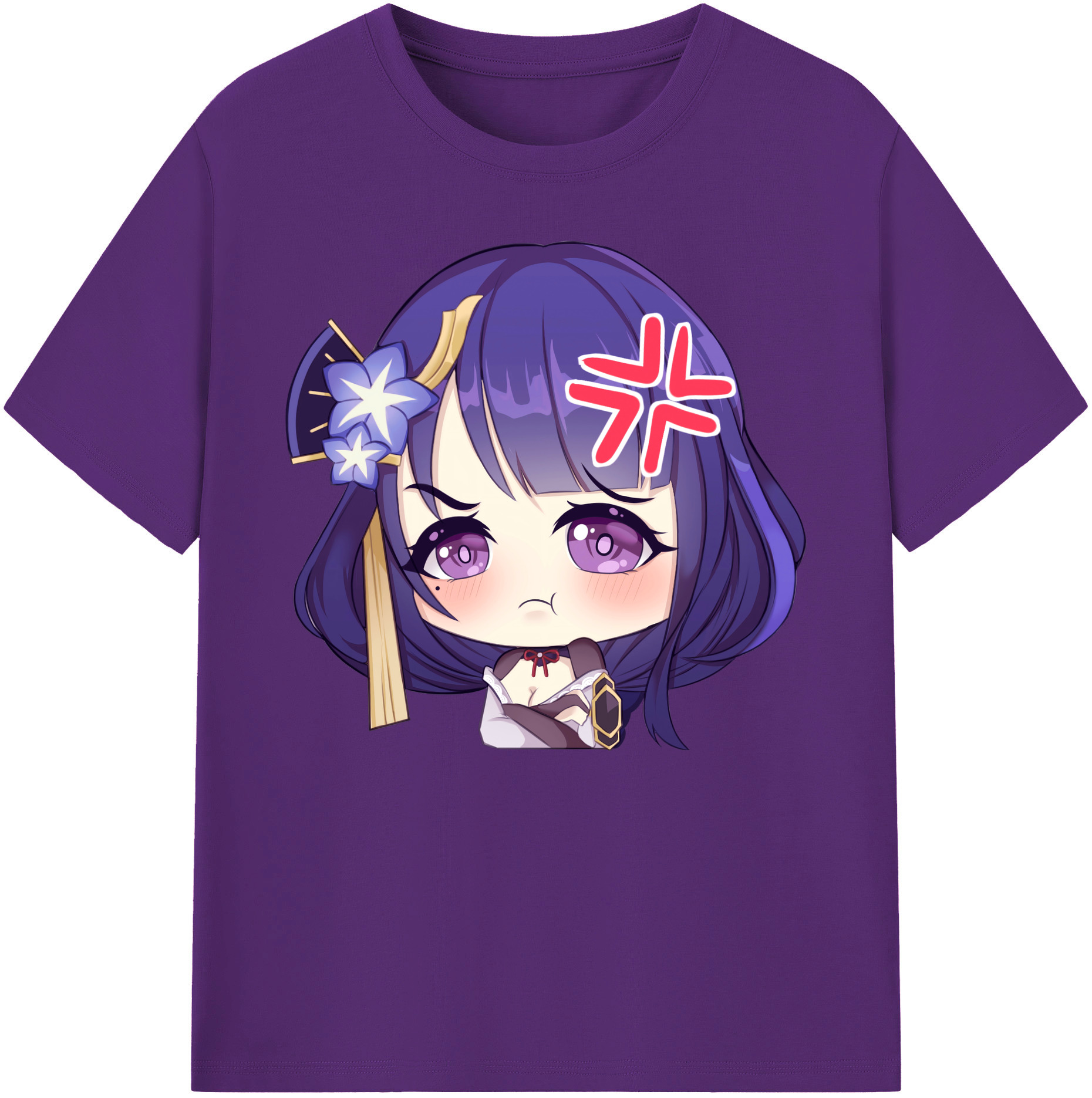 げんし神 雷電将軍 らいでんしょうぐん genshin Raiden Shogun 綿100％ メンズ半袖Tシャツ｜肌触りやわらか＆通気性