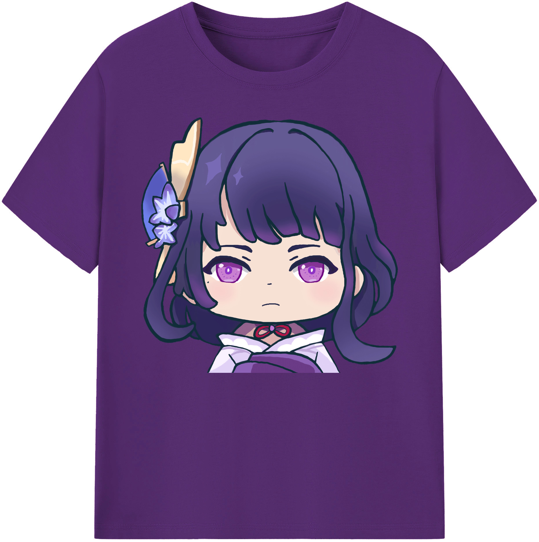 げんし神 雷電将軍 らいでんしょうぐん genshin Raiden Shogun 綿100％ メンズ半袖Tシャツ｜肌触りやわらか＆通気性