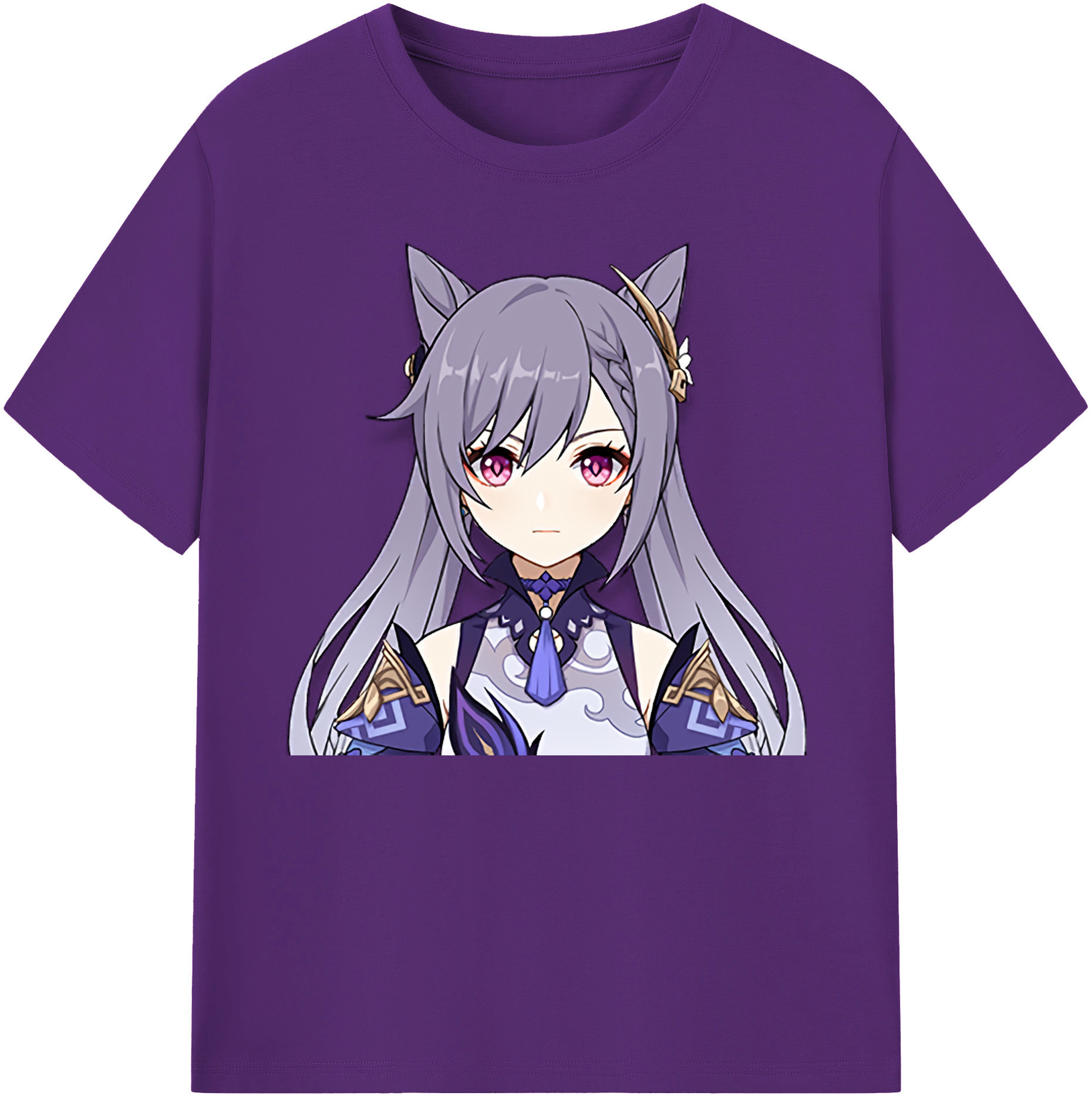 げんし神 刻晴 こくせい genshin Kokusei 綿100％ メンズ半袖Tシャツ｜肌触りやわらか＆通気性