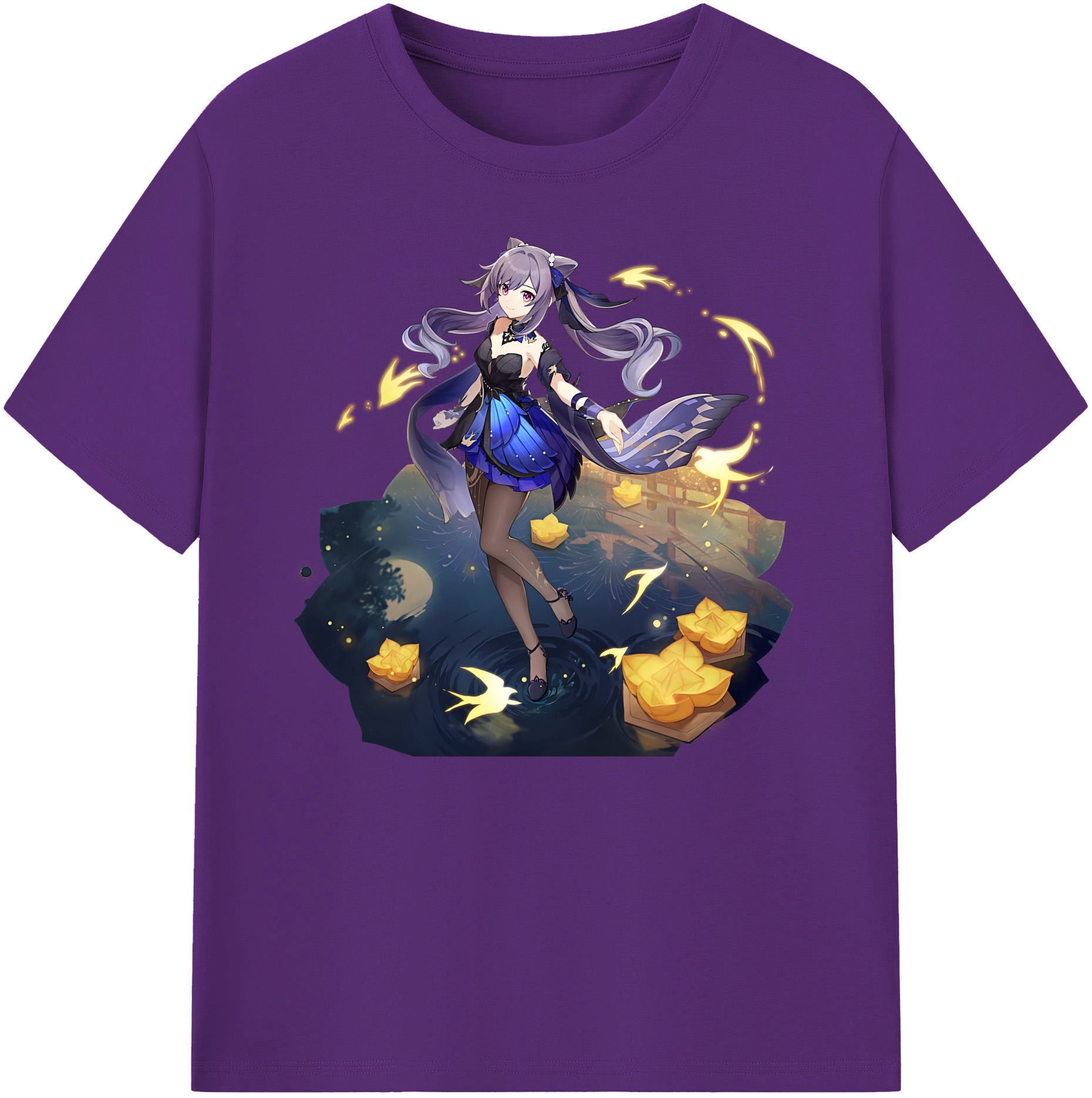 げんし神 刻晴 こくせい genshin Kokusei 綿100％ メンズ半袖Tシャツ｜肌触りやわらか＆通気性